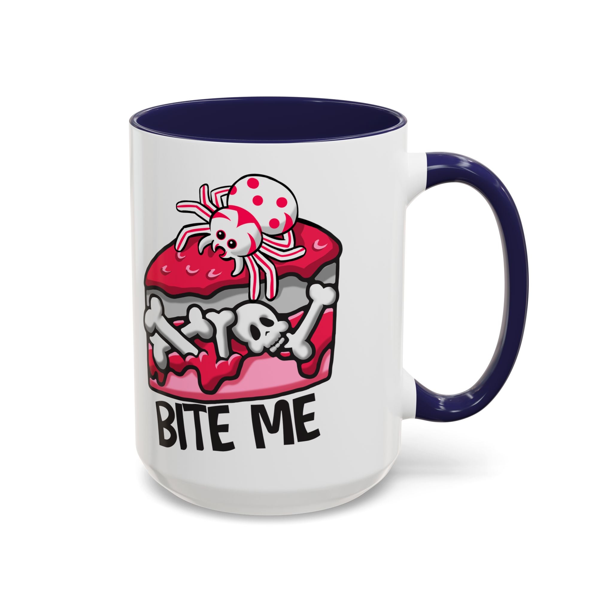 Bite Me Coffee Mug — Cute Creepy Spider Cake Accent Mug anti valentine