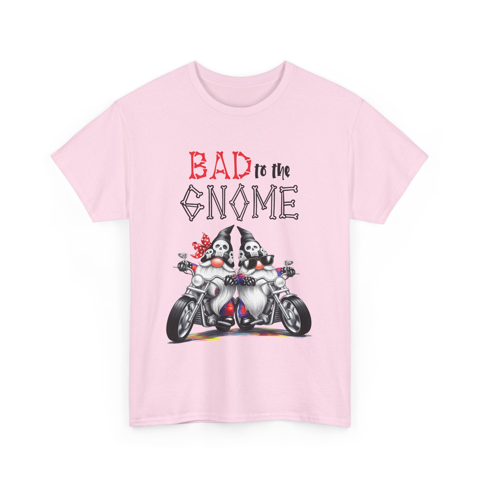 Bad to the Gnome Unisex Heavy Cotton Tee - Fun and Whimsical Biker Shirt