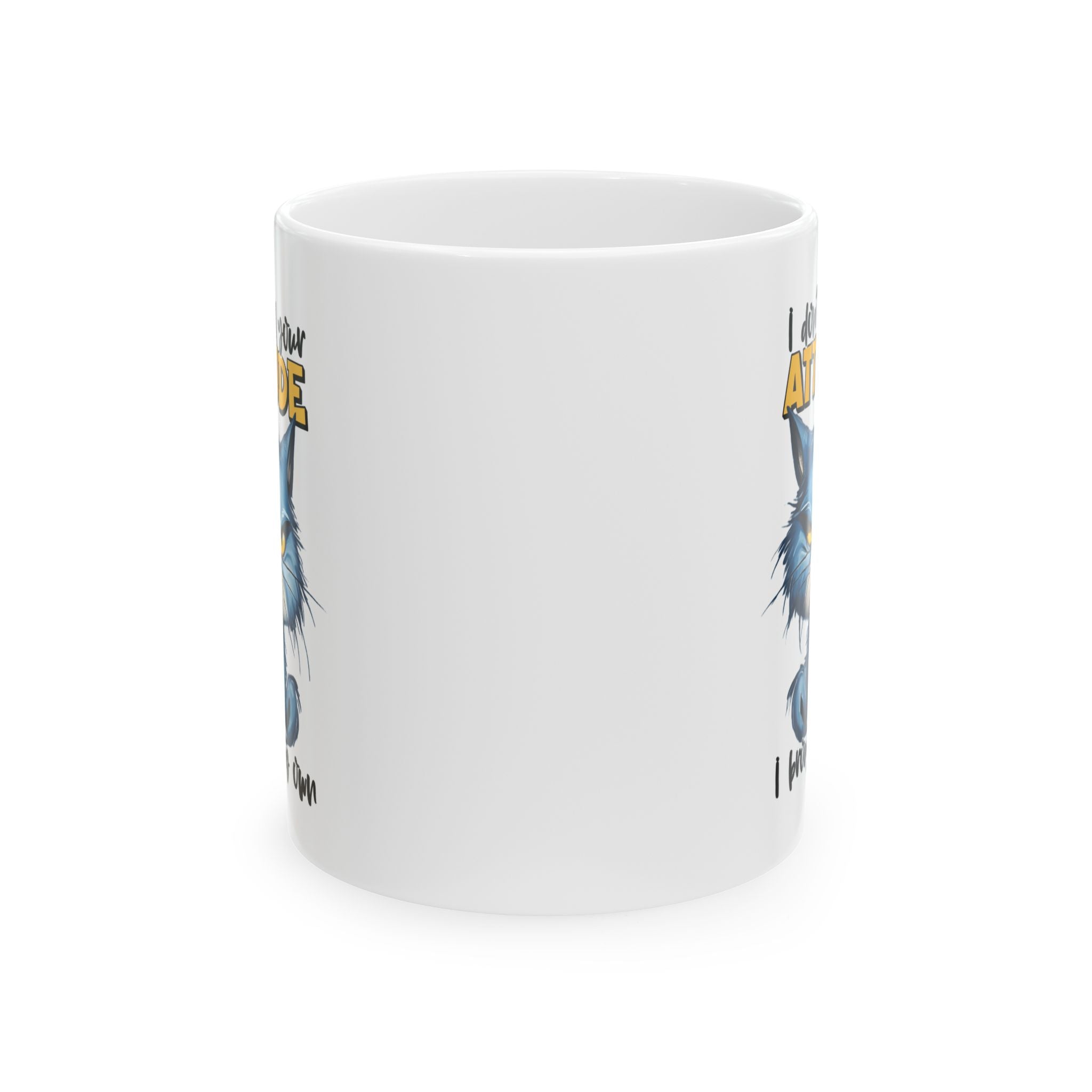 funny cat attitude coffee Mug: "Love Your Attitude"  Coffee Cup, Cat Lover Gift, Pet Owner Mug, Unique  Drinkware, Gift for Pet Lovers