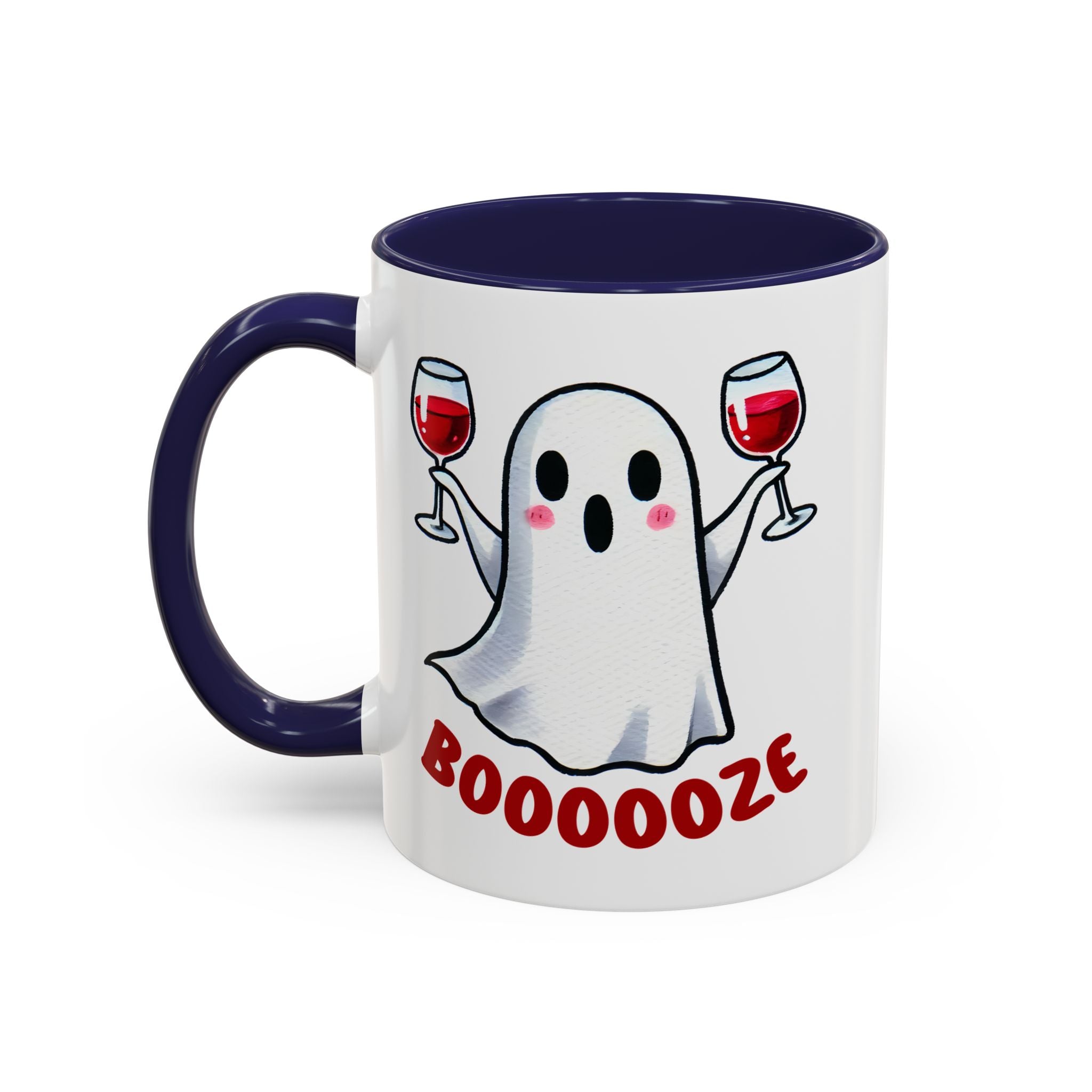 Boozy Ghost Accent Coffee Mug | Funny Halloween Tea Cup, Spooky Gift, Halloween Decor, Ghost Mug for Parties, Unique Drinkware