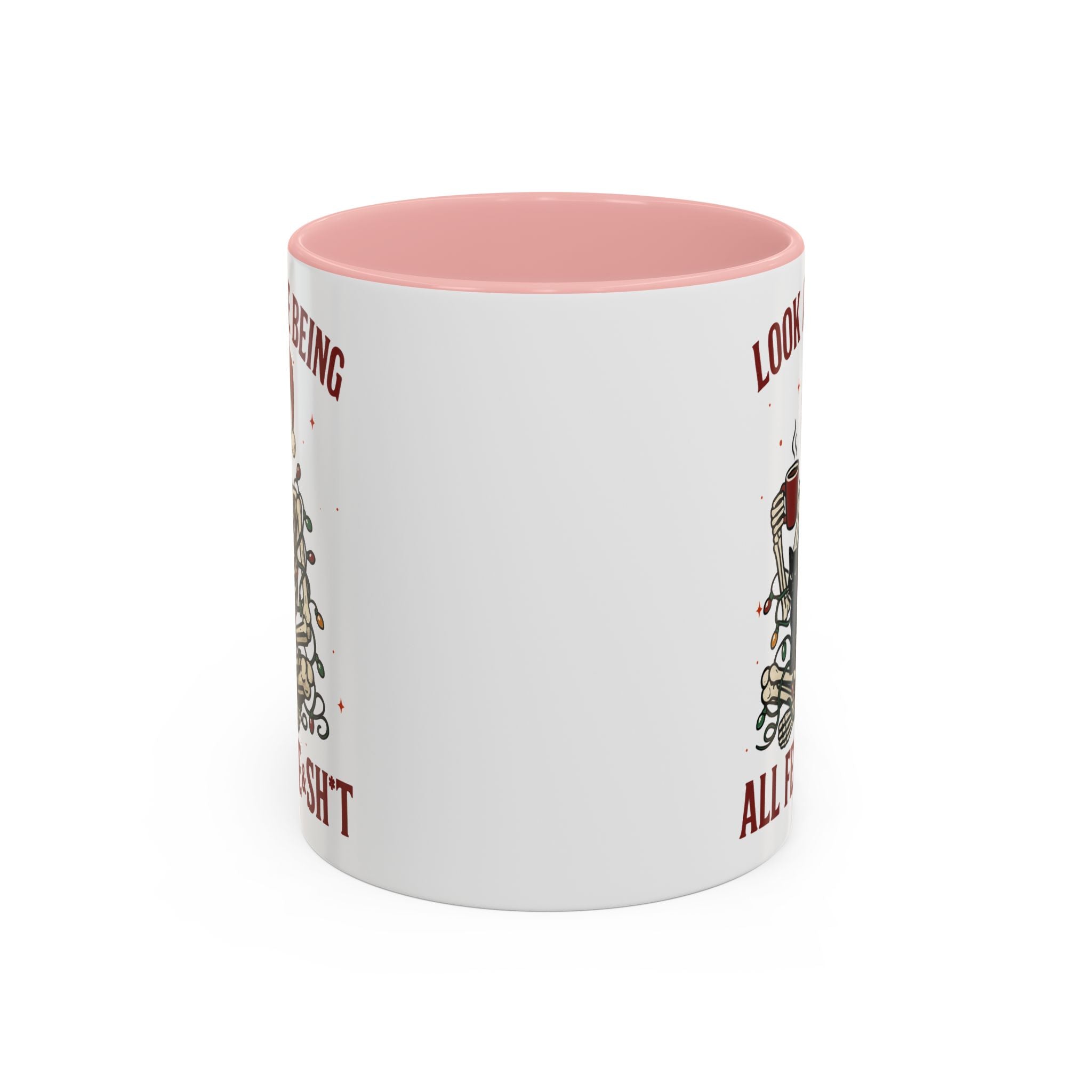 Festive Skeleton Christmas cheer winter Coffee Mug funny adult humor cup