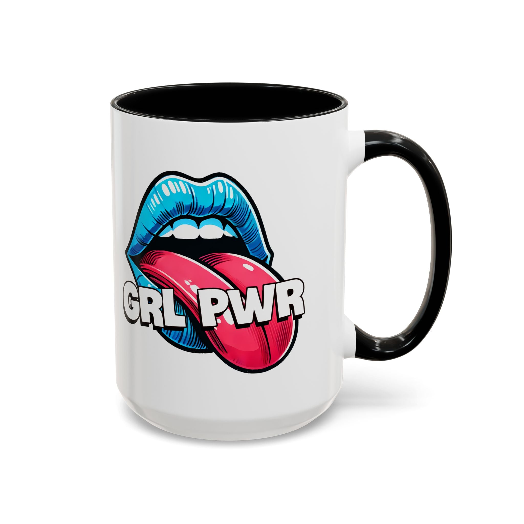 GRL PWR Accent Coffee Mug - Bold Fun Design for Empowerment, Great Gift for Friends, Coffee Lovers, Birthdays, and Celebrations