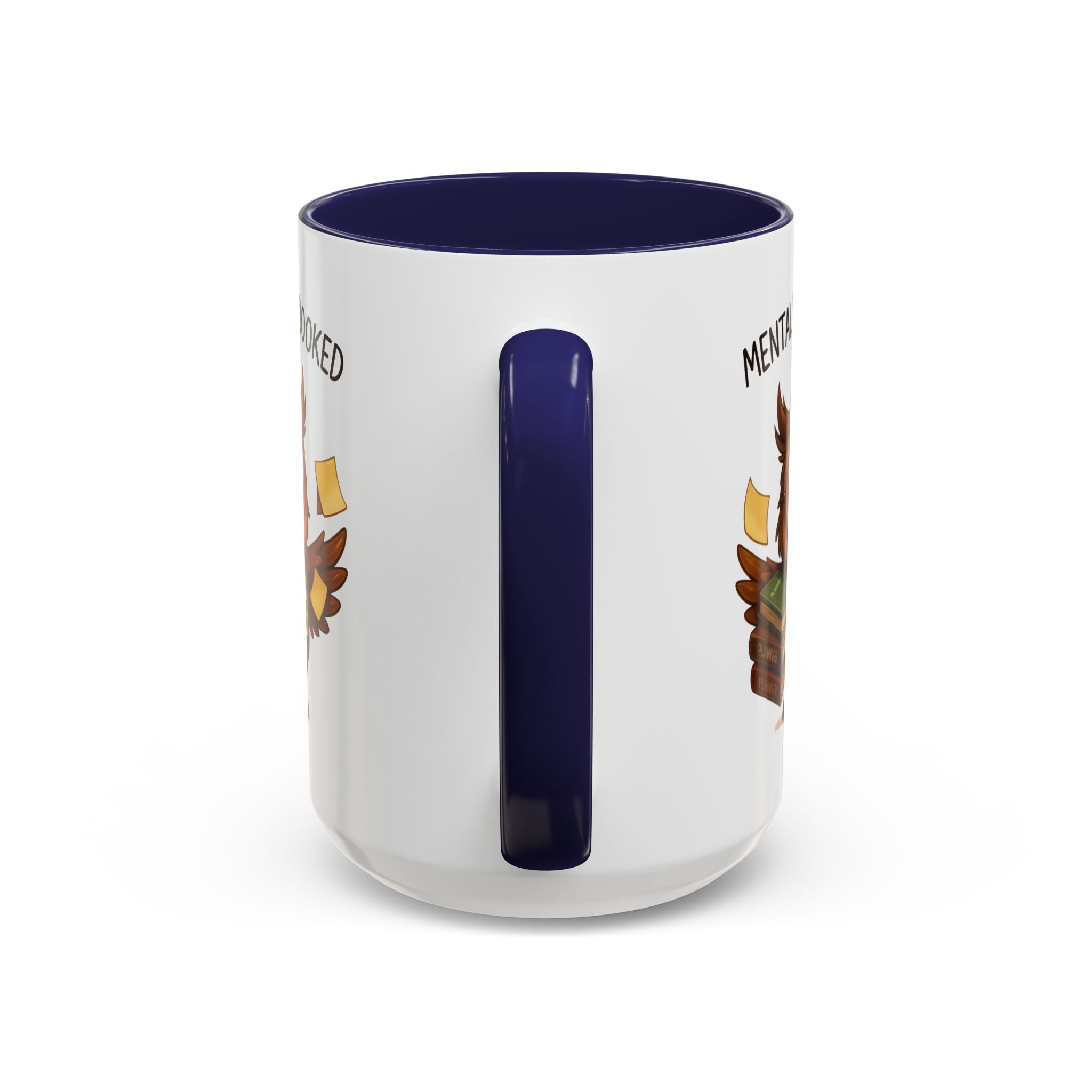 Cute Owl Coffee Mug | Mentally Overbooked Mug | Gifts for Book Lovers, Teacher Gifts, Office Decor, Funny Coffee Cup
