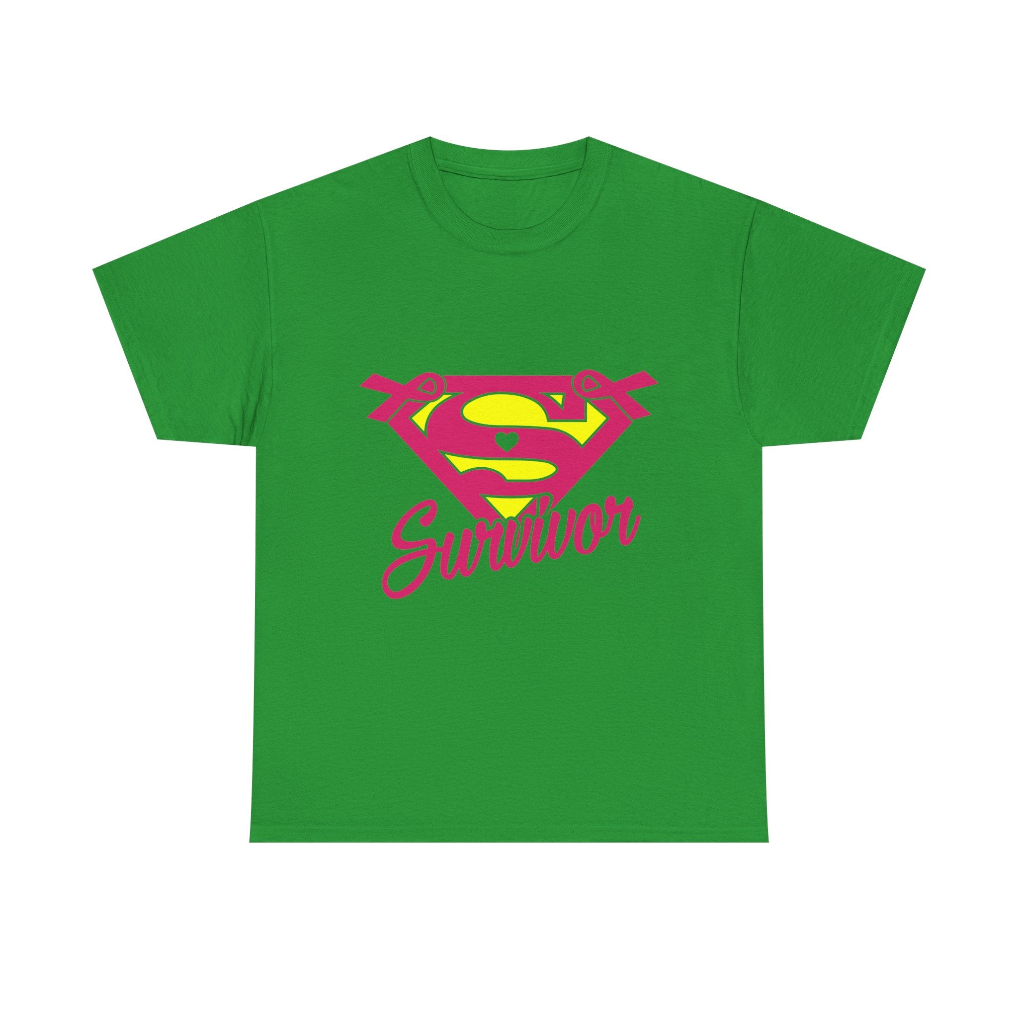 Super Survivor Unisex Heavy Cotton Tee, Support Cancer Awareness Shirt, Inspirational T-Shirt, Gift for Survivors, Motivational Apparel