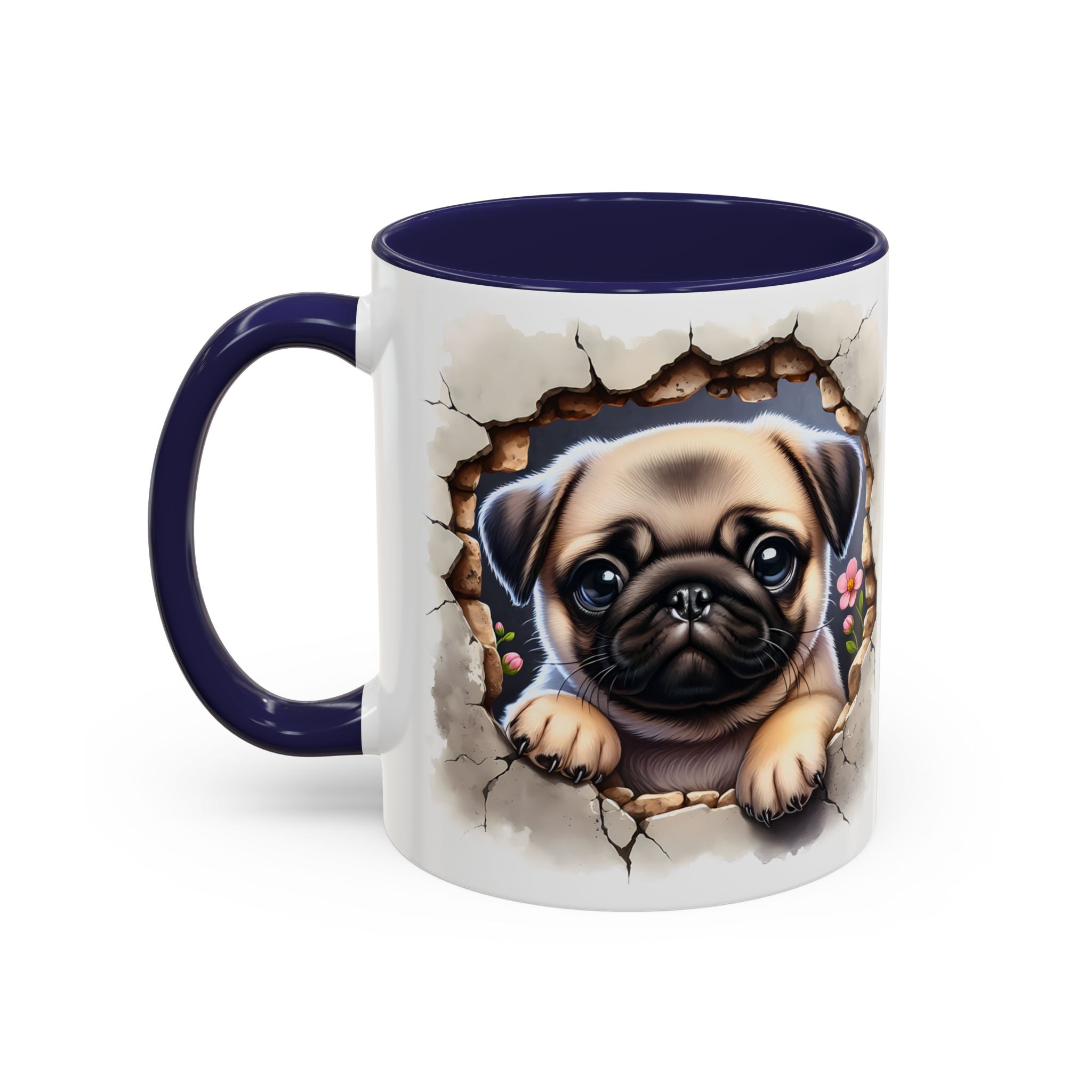 Pug In A Wall Coffee Mug - Cozy Ceramic Cup for Dog Lovers - Cute Pet Gift for Birthdays, Anniversaries, and Holidays