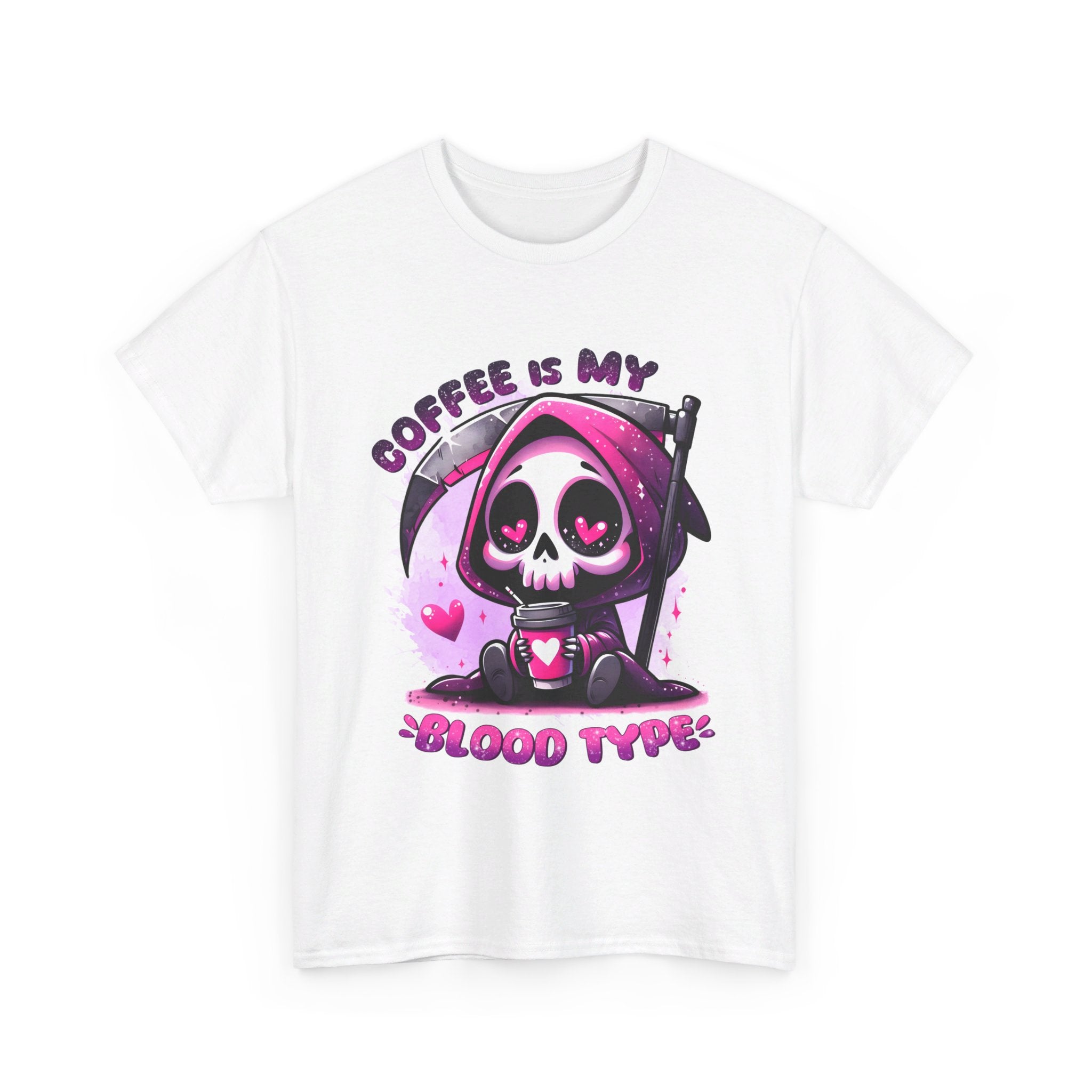 grim reaper coffee is my blood type Unisex Heavy Cotton Tee by the x m world