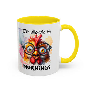 Funny Morning Coffee Mug, Gift for Coffee Lovers, Humorous Mug, Office Mug, Unique Cup for Mornings, Chicken Design