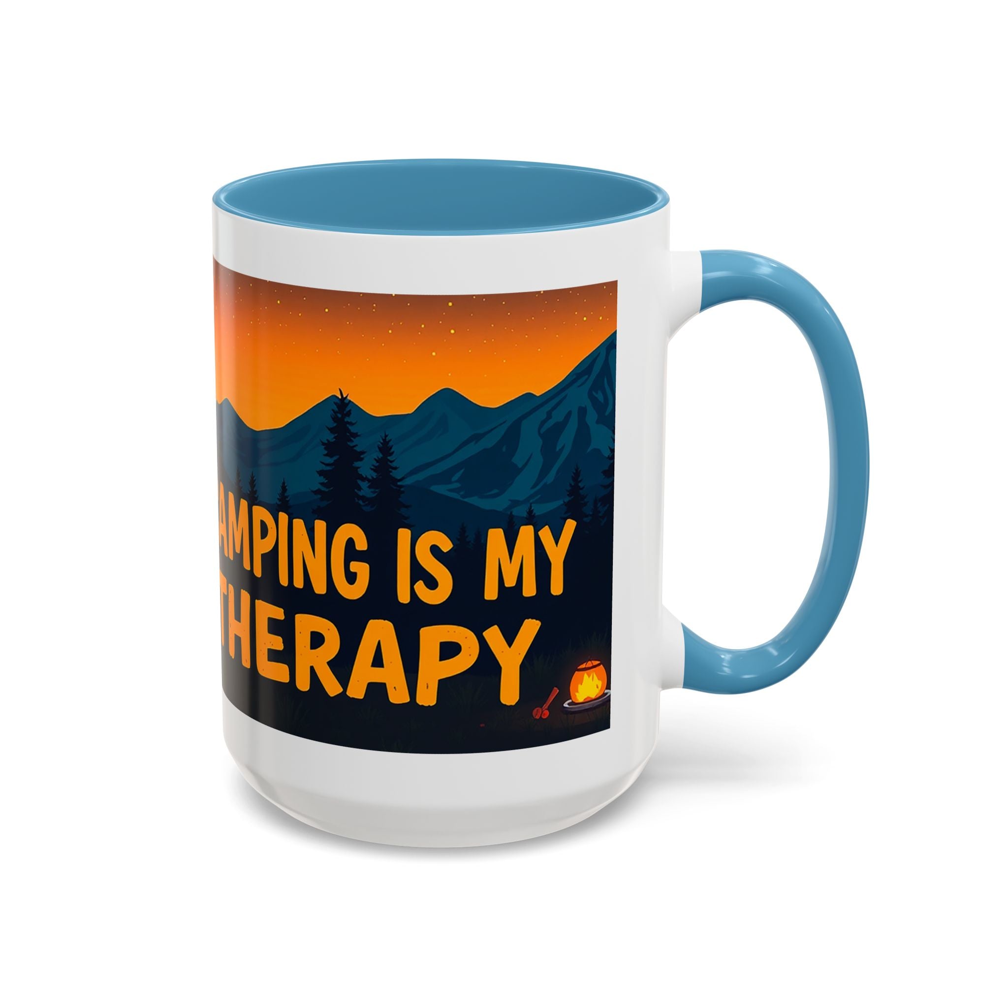 Camping Therapy Mug - Adventure Lover's Coffee Cup, Gift for Campers, Hiking Drinkware, Outdoorsy Coffee Mug, Nature Lover's Cup
