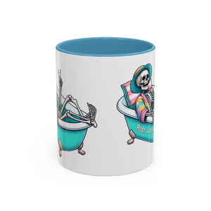 Rest in Peace Skeleton Coffee Mug - Fun Halloween Gift, Unique Home Decor, Hilarious Office Cup, Quirky Birthday Present, Spooky