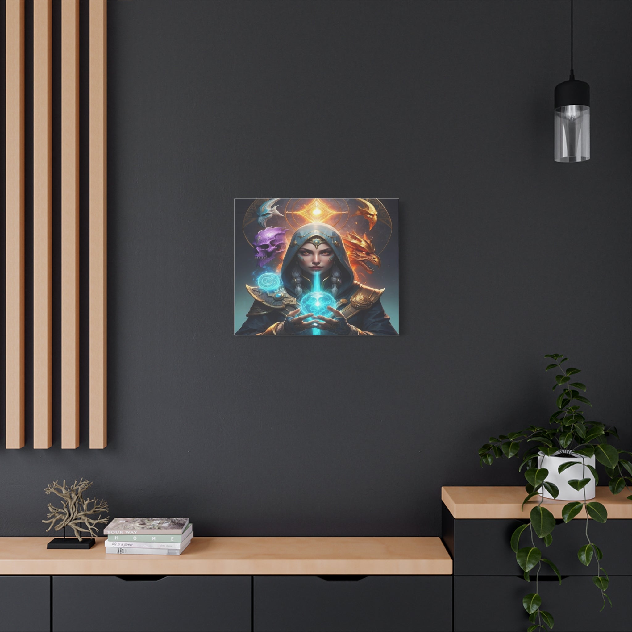 Mystical Sorceress Canvas Artwork - Fantasy Wall Decor
