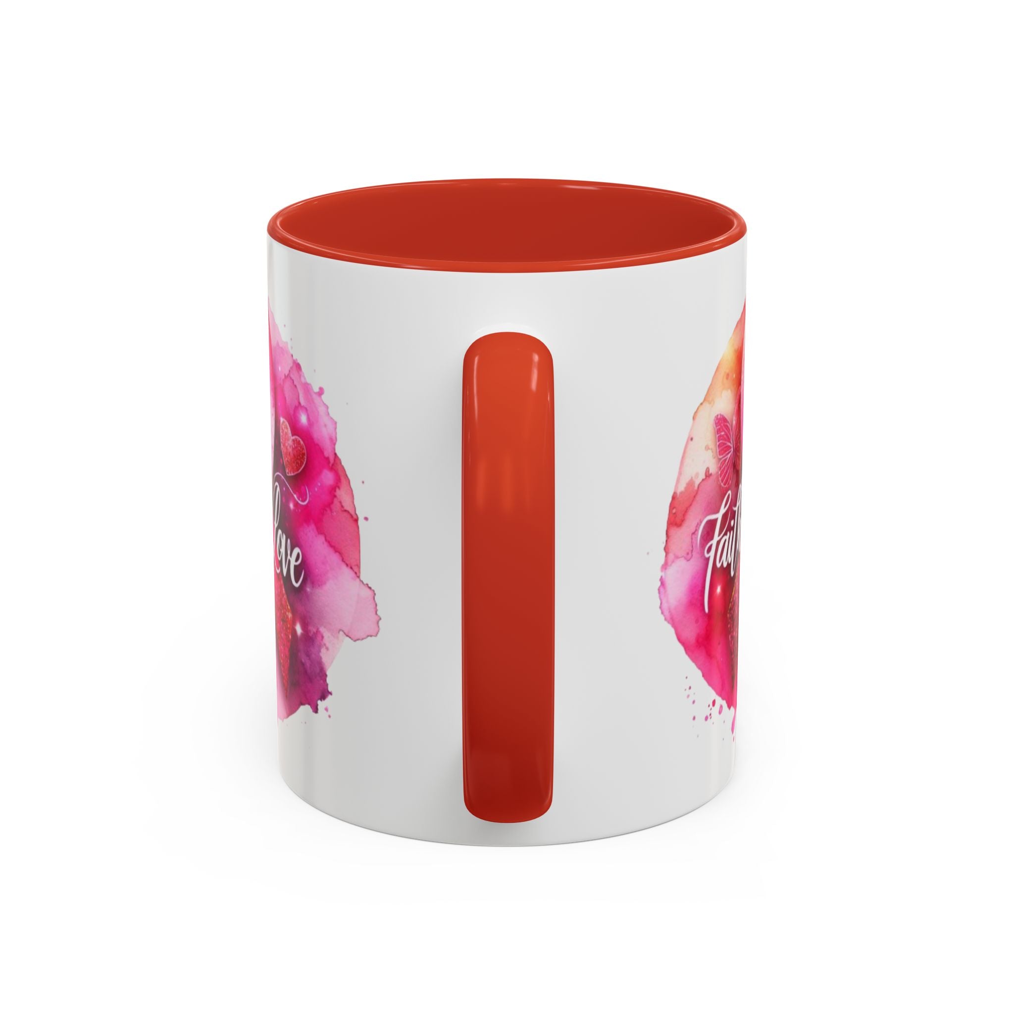Inspirational Accent Coffee Mug with Pink Ribbon Design, Faith Hope Love Gift, Cancer Awareness Mug, Supportive Drinkware, Meaningful [...]