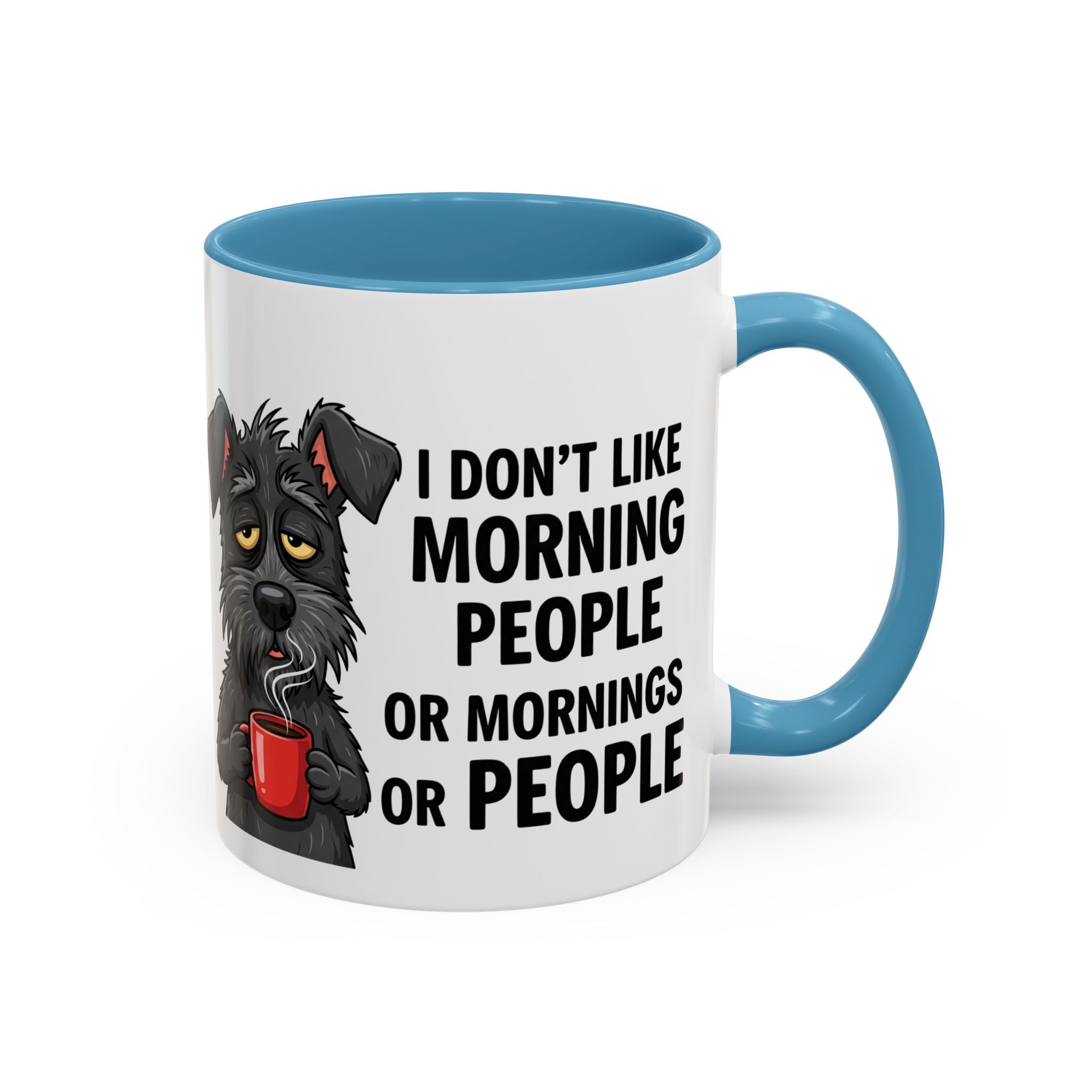 Funny Dog Coffee Mug - "I Don't Like Morning People"