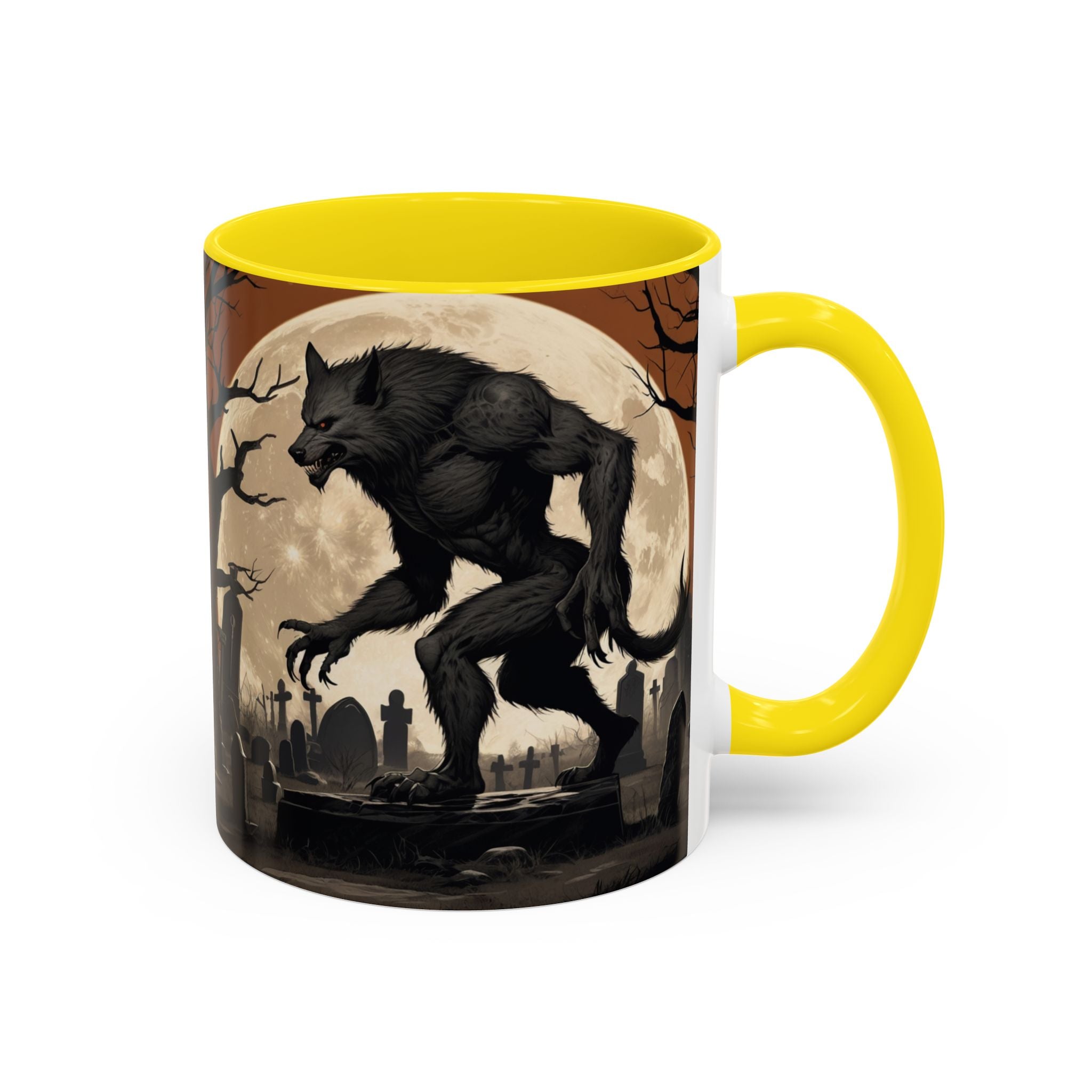 Werewolf Moon Coffee Mug — Gothic Graveyard Accent Mug fantasy horror
