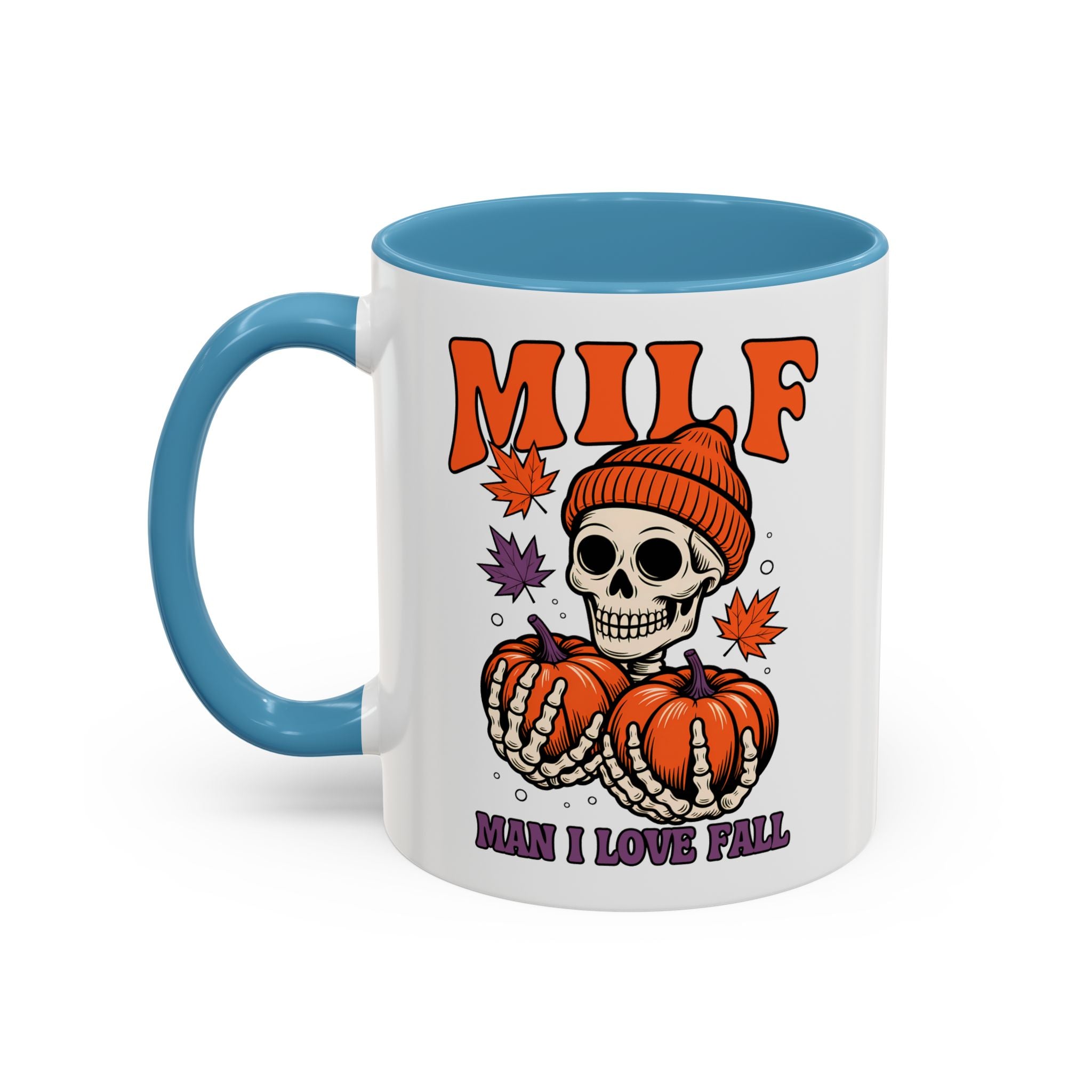 Halloween Pumpkin Skull Coffee Mug – "MILF: Man I Love Fall" funny adult humor sexy time joke