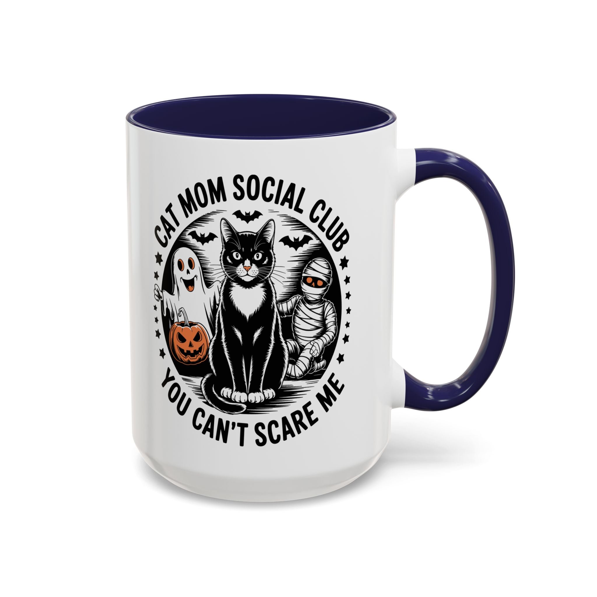 Halloween Cat Mom Coffee Mug - Spooky Social Club Design
