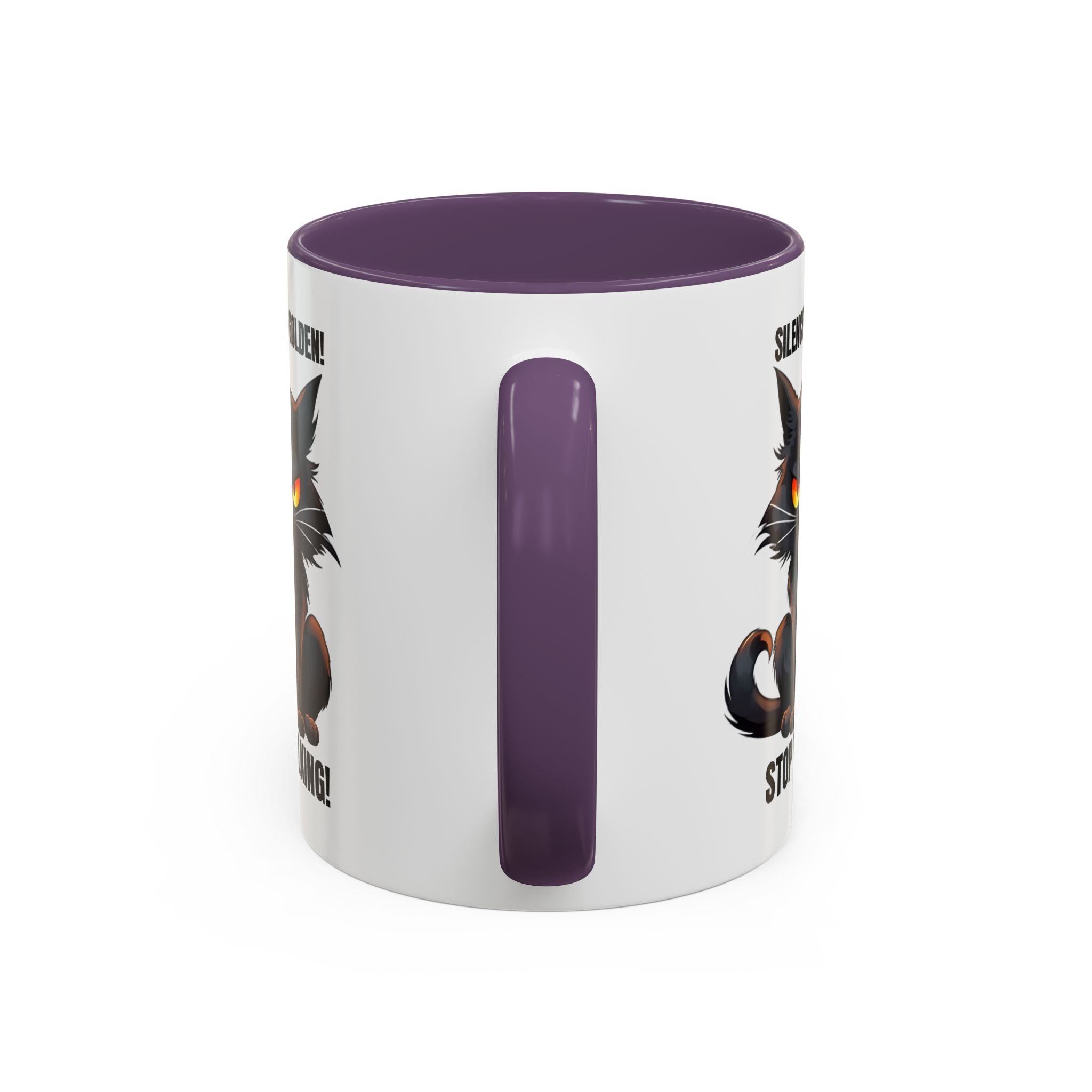 Funny Cat Mug | Silence Is Golden Coffee Cup | Gift for Cat Lovers | Humorous Kitchenware | Ceramic Teacup | Unique Animal Gifts