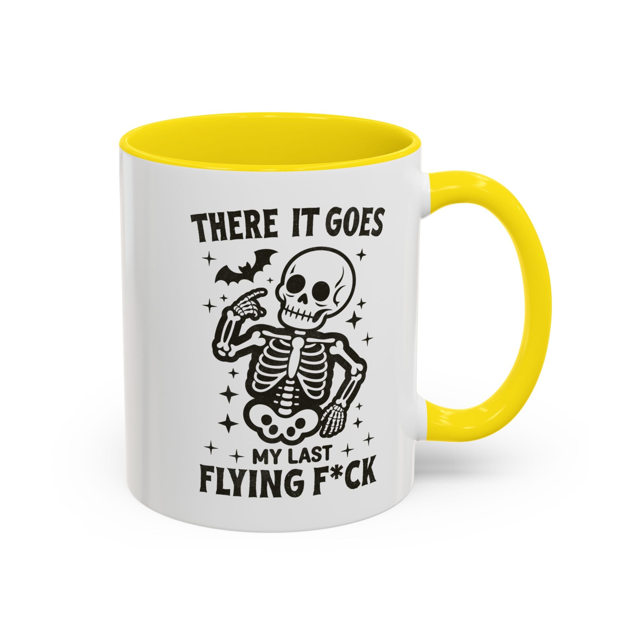 There It Goes Skeleton Coffee Mug – 'My Last Flying F*ck' Funny Gothic Accent Mug (11/15oz)
