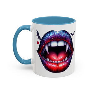 Vampire Lips Coffee Mug, Gothic Drinkware, Halloween Gift, Spooky Kitchen Decor, Vampires, Halloween Party Accessories