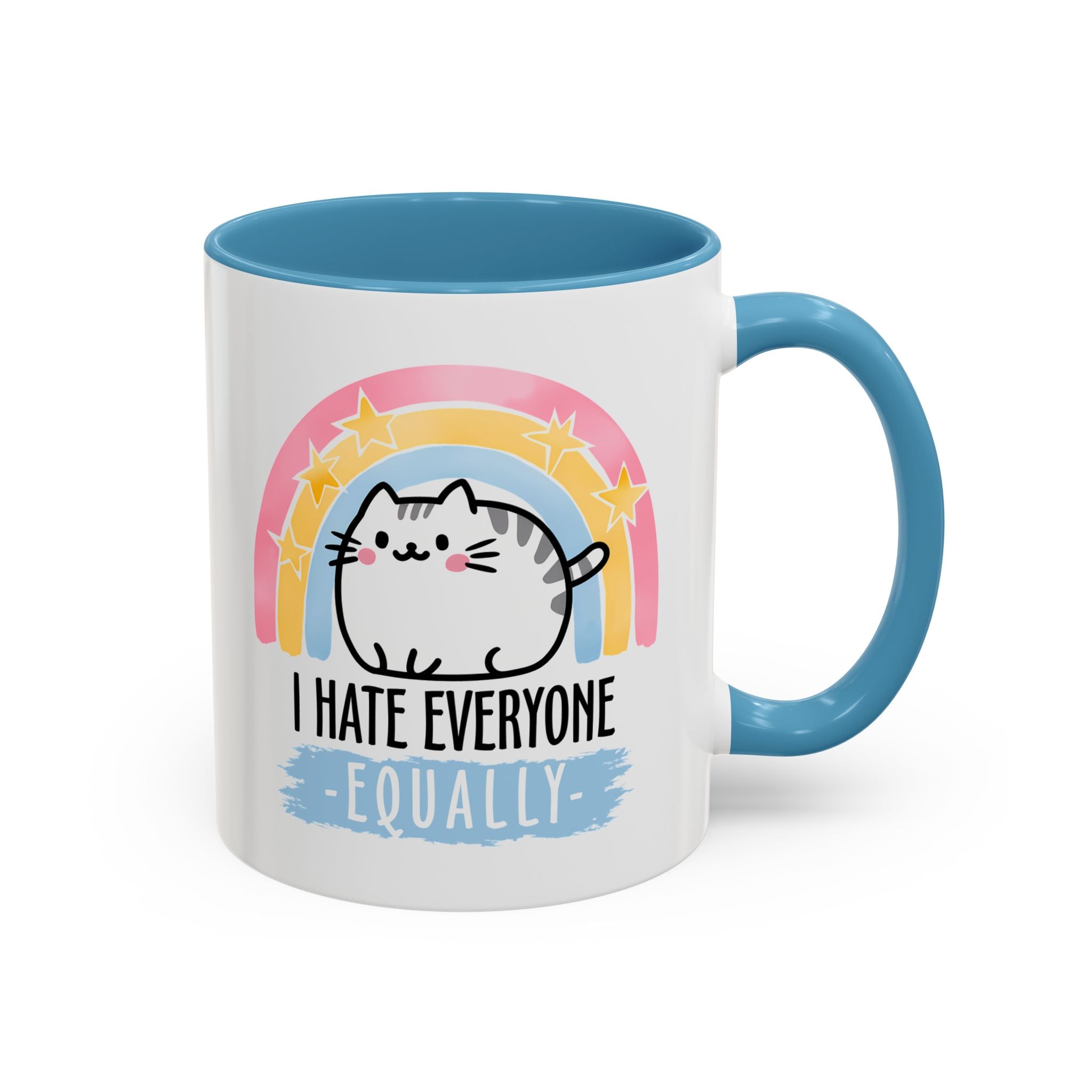 Funny Cat Coffee Mug – I Hate Everyone Equally