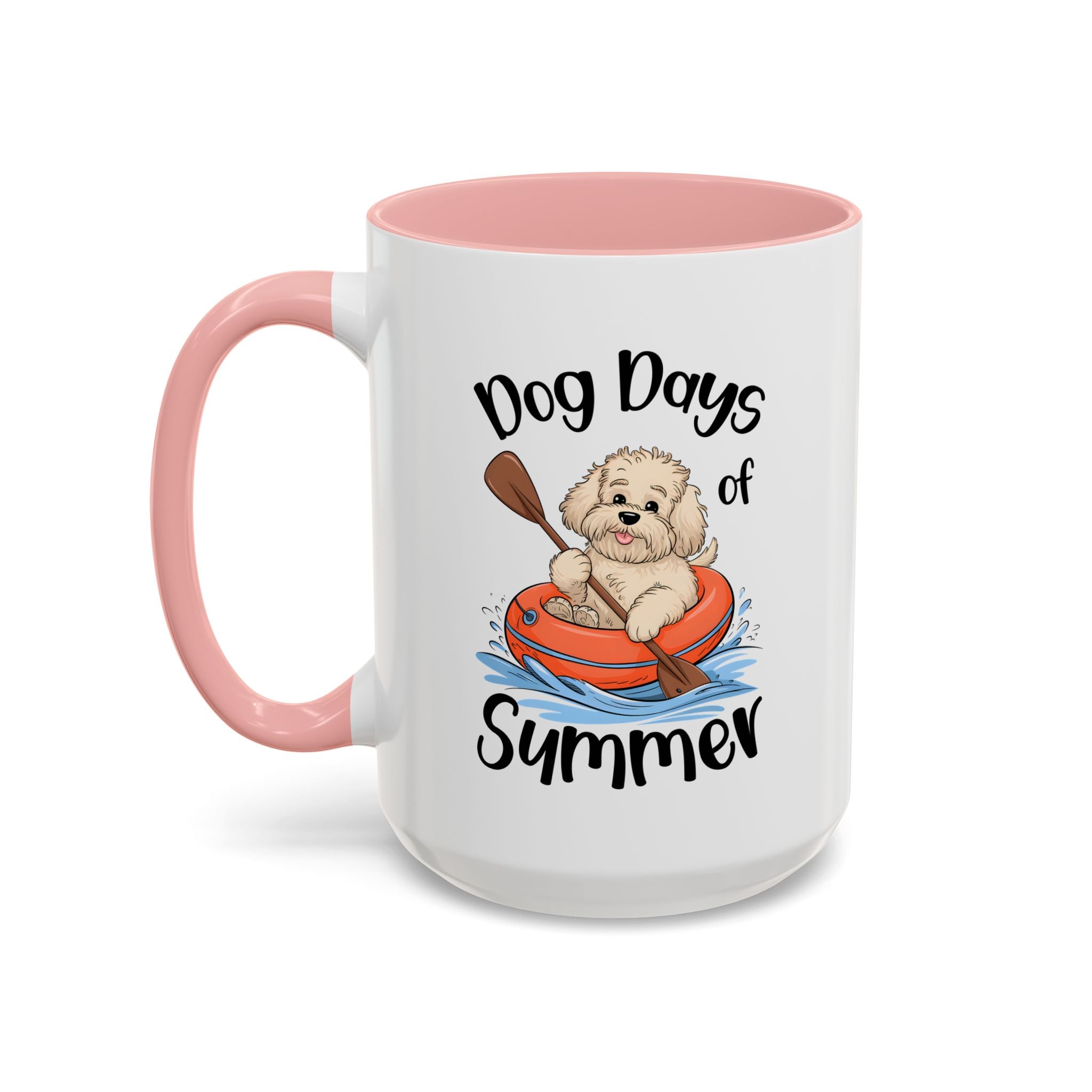 Dog Days of Summer Coffee Mug, Cute Dog Mug, Pet Lover Gift, Summer Vibes, Beach Decor, Fun Pet Cup, Canoeing Dog Design