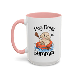 Dog Days of Summer Coffee Mug, Cute Dog Mug, Pet Lover Gift, Summer Vibes, Beach Decor, Fun Pet Cup, Canoeing Dog Design