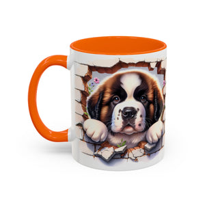 Cute Dog Breakthrough Accent Coffee Mug - Gift for Dog Lovers, Home Decor, Personalized Pet Mug, Puppy Lover's Kitchenware