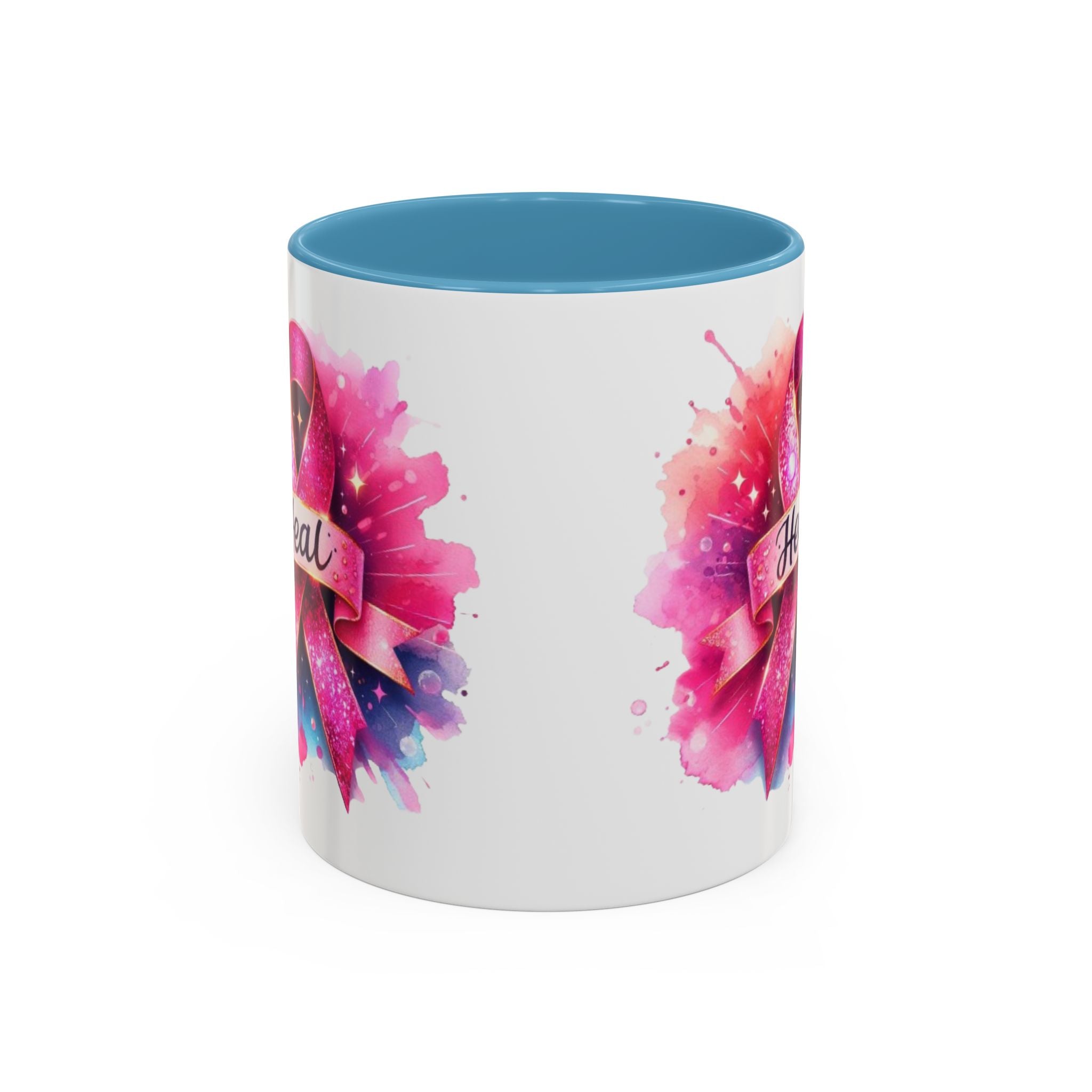 cancer awareness Inspirational Coffee Mug, Healing Ribbon Mug, Gift for Cancer Survivors, Motivational Drinkware, Support