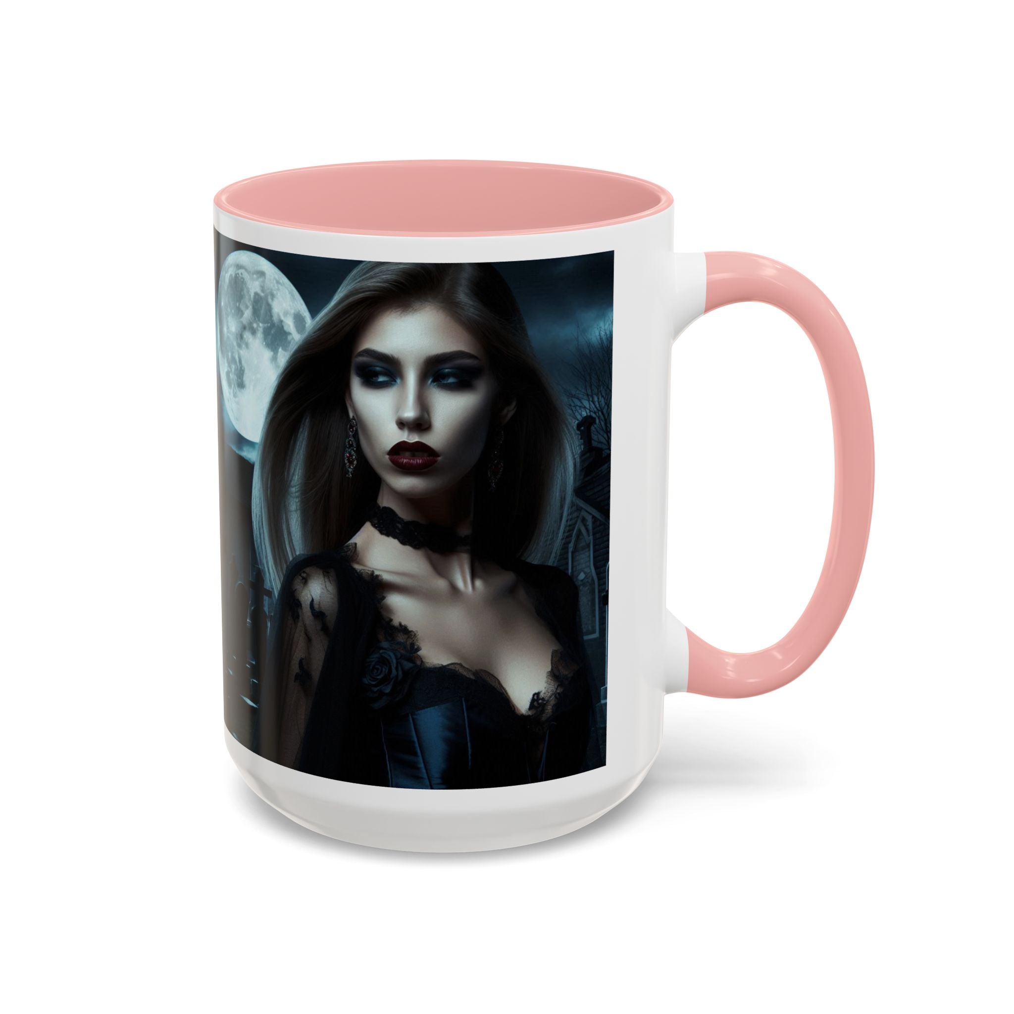 sexy young woman vampire Gothic Moonlit Accent Coffee Mug - 11 or 15oz