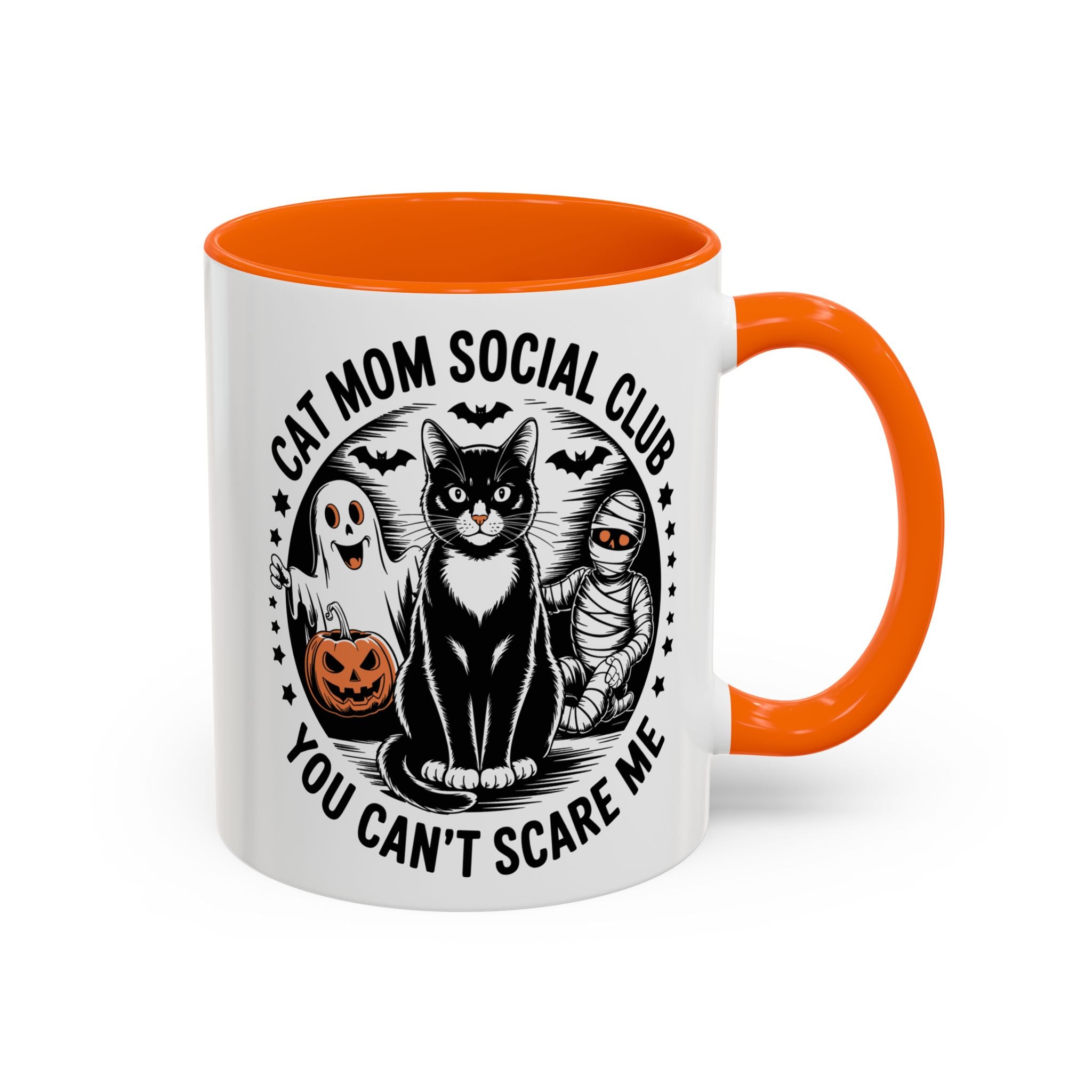 Halloween Cat Mom Coffee Mug - Spooky Social Club Design
