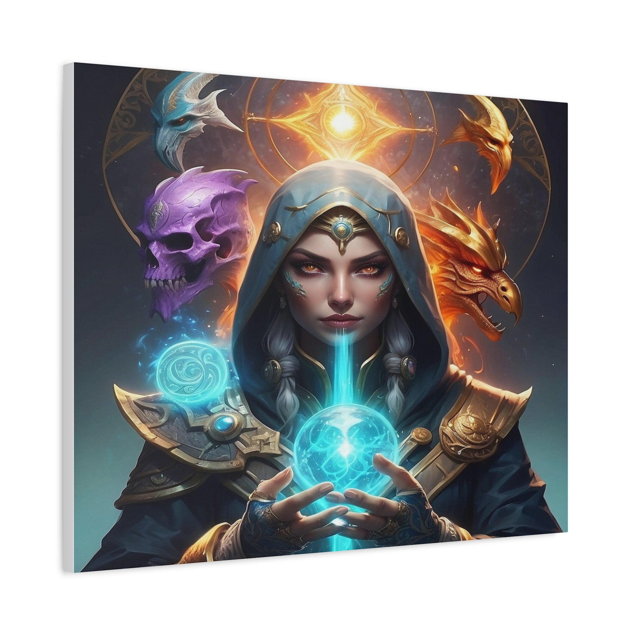 Mystical Sorceress Canvas Artwork - Fantasy Wall Decor
