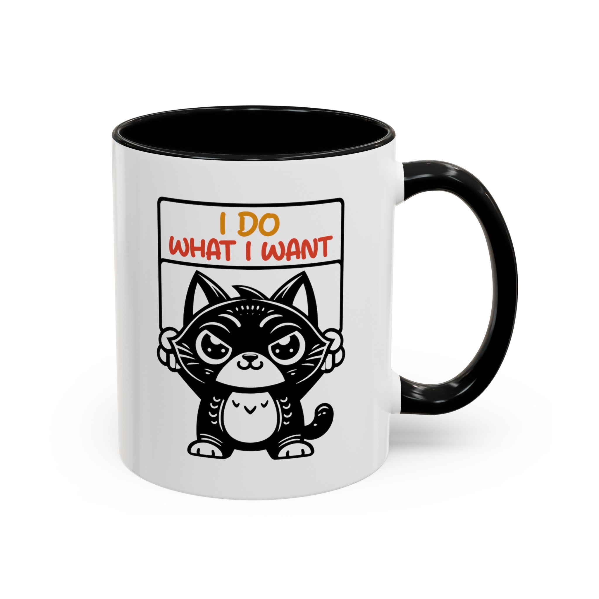 I do what I want funny cat Accent Coffee Mug (11, 15oz)