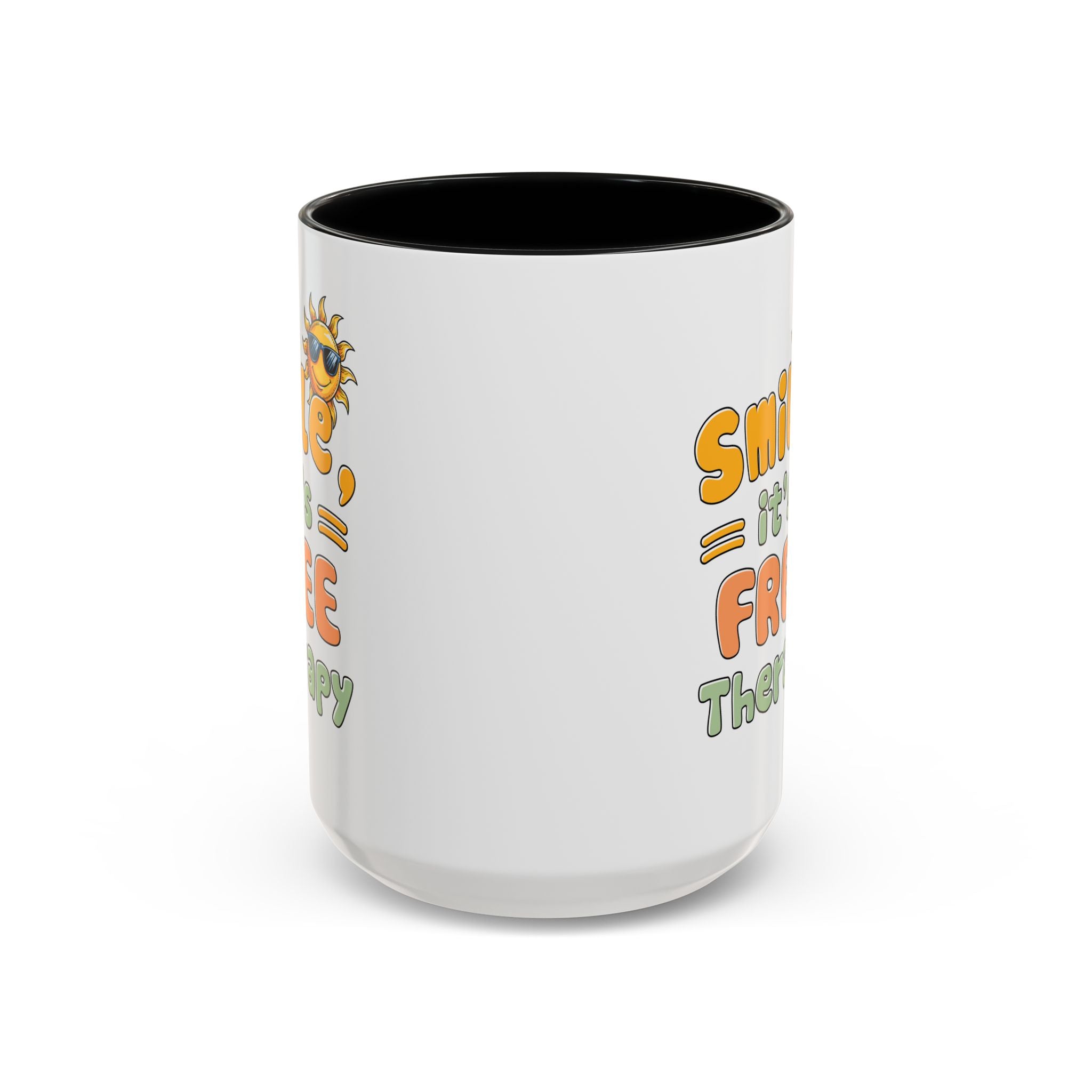 Smile It's Free Therapy Coffee Mug - Fun & Cheerful Accent Mugs for Brightening Your Day