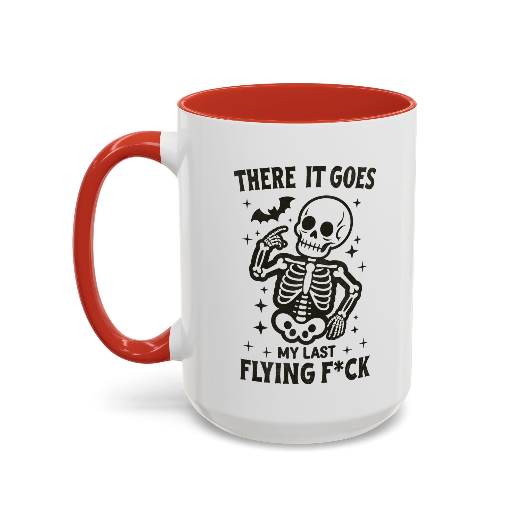 There It Goes Skeleton Coffee Mug – 'My Last Flying F*ck' Funny Gothic Accent Mug (11/15oz)