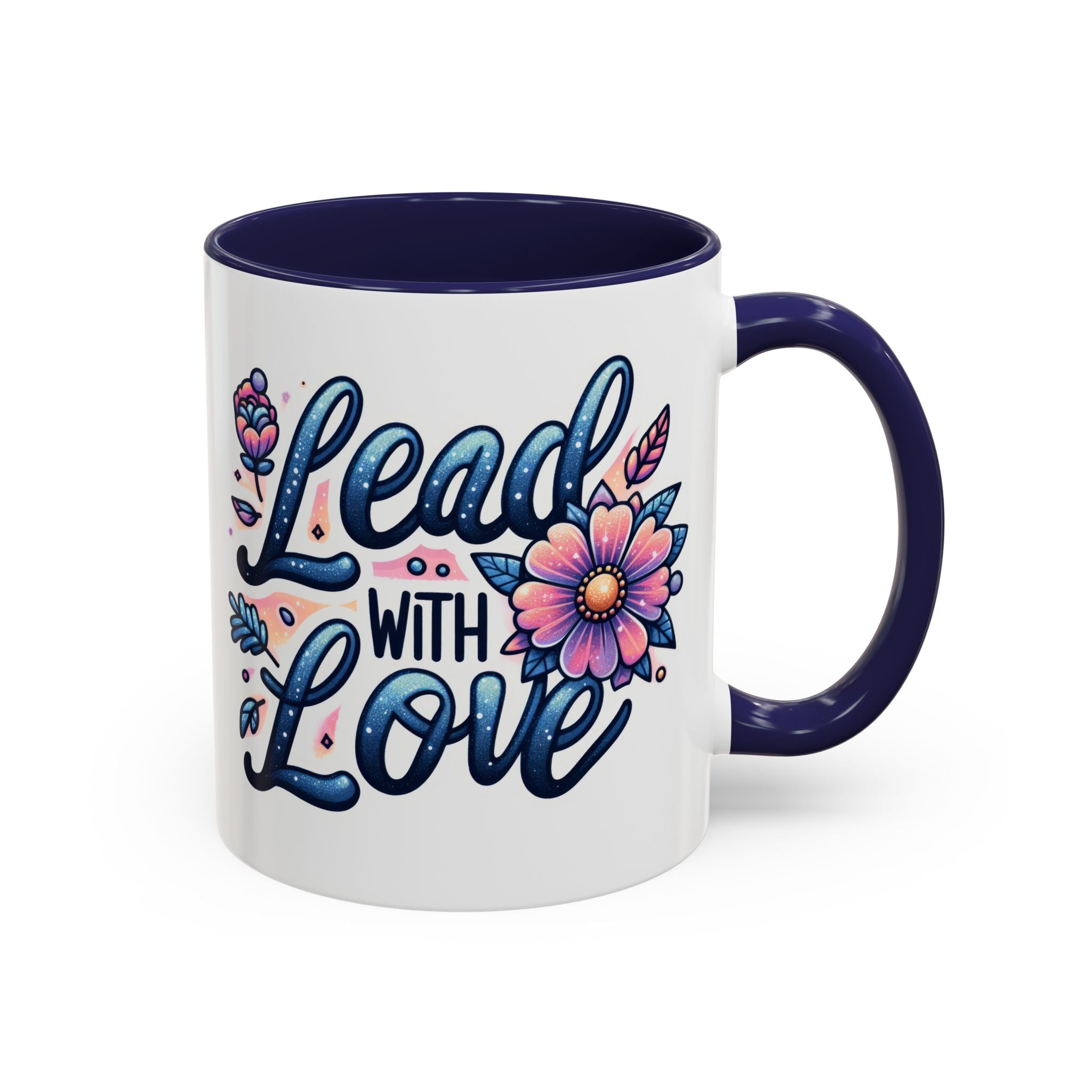 Lead With Love Accent Coffee Mug — Floral Inspirational 11/15oz