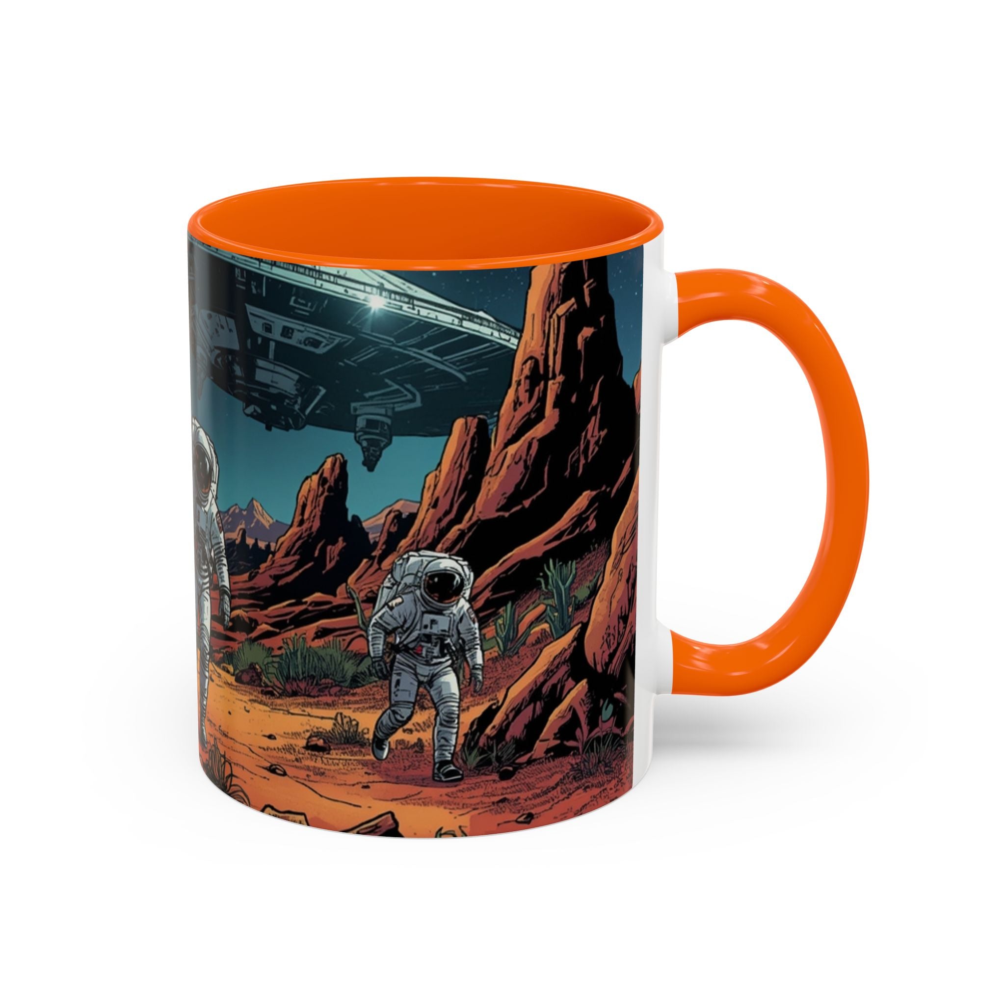 spacemen and aliens on planet Astronaut Adventure Coffee Mug - 11oz & 15oz
