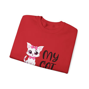 Cute Cat Lover Sweatshirt, My Cat Is Calling Crewneck, Animal Print Pullover, Pet Owner Gift, Cozy Sweatshirt for Cat Moms