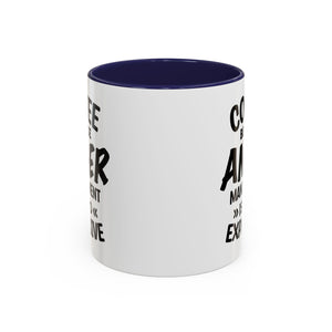 Funny Anger Management Coffee Mug, Gift for Coffee Lovers, Stress Relief, Black Accent, Humorous Cup for Friends, Office Humor, Funny Gifts