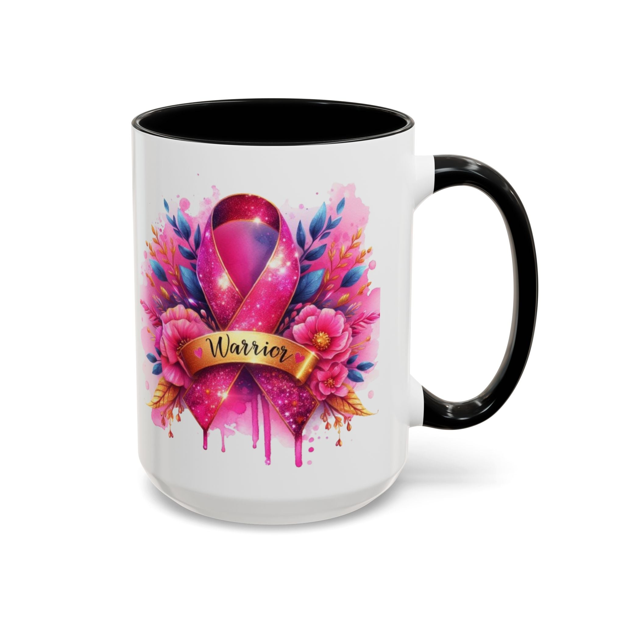 Inspirational Warrior Coffee Mug - Floral Design, Encouragement Gift, Cancer Awareness, Motivational Cup, Supportive Drinkware
