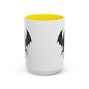 Gothic vampire girl with bat wings horror art Accent Coffee Mug (11, 15oz) vamp18