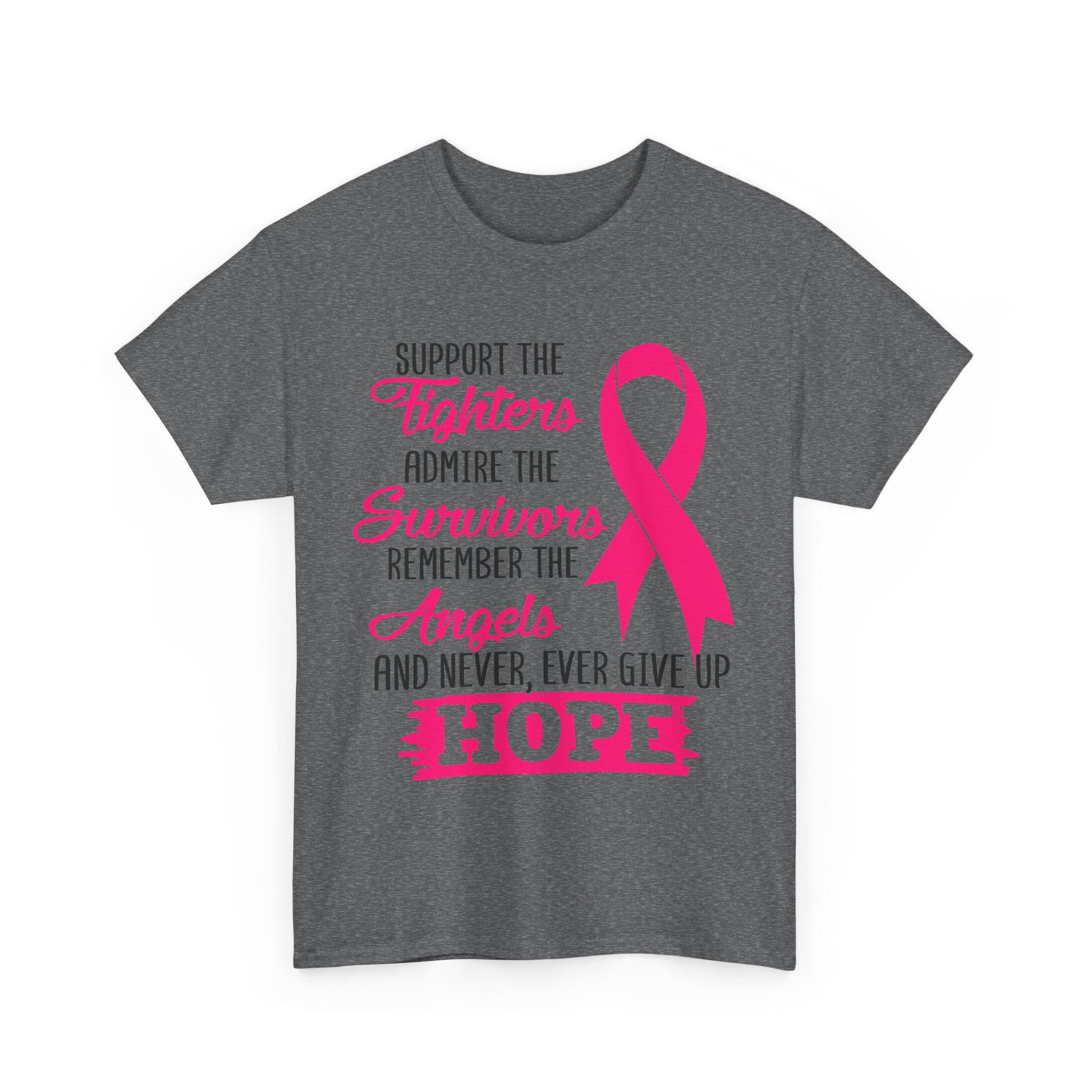 Hope Support Cotton Tee for Fighters and Survivors, Awareness T-Shirt, Breast Cancer Gift, Inspirational Apparel, Unisex Charity Shirt