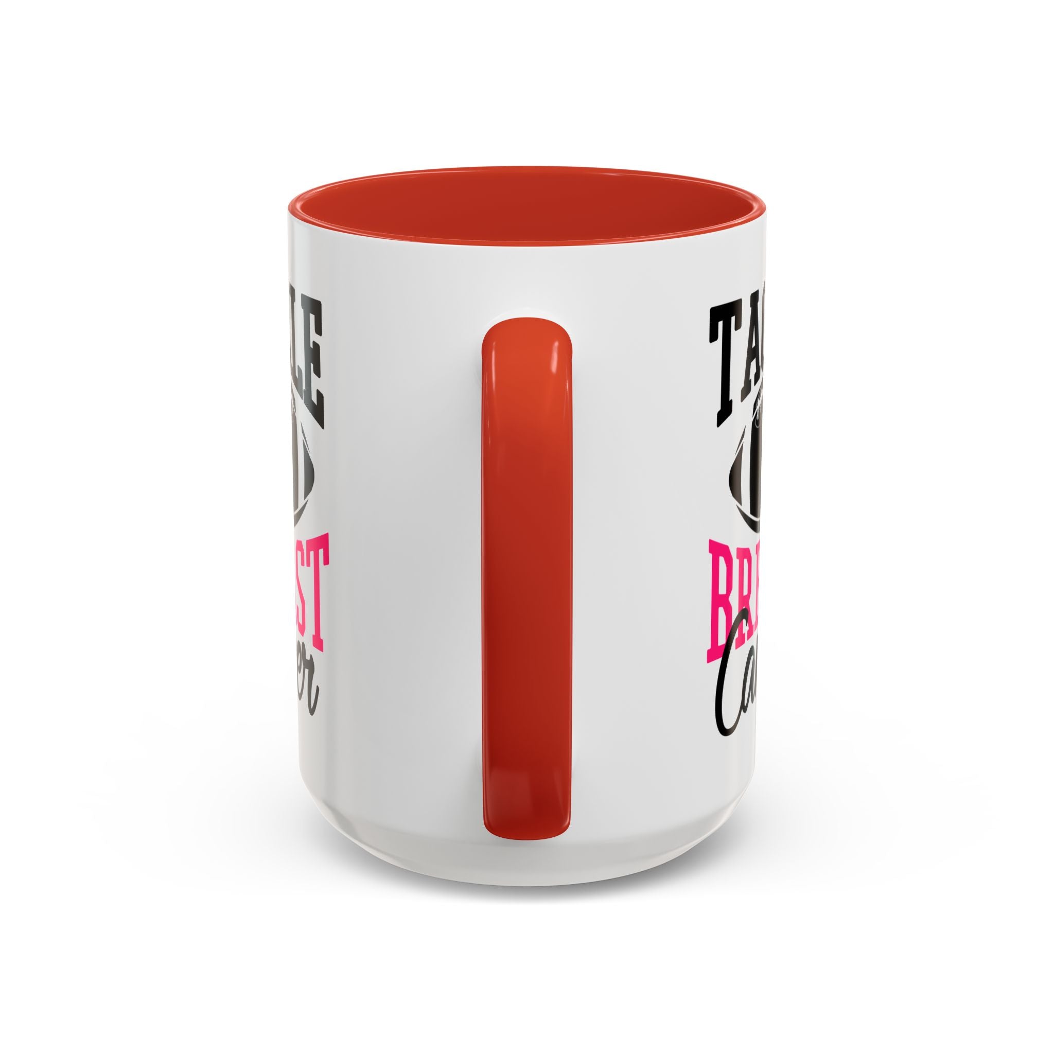 Tackle Breast Cancer Coffee Mug, Supportive Gift for Football Fans, Awareness Mug, Cheer Team Spirit, Fundraiser Drinkware