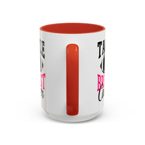 Tackle Breast Cancer Coffee Mug, Supportive Gift for Football Fans, Awareness Mug, Cheer Team Spirit, Fundraiser Drinkware