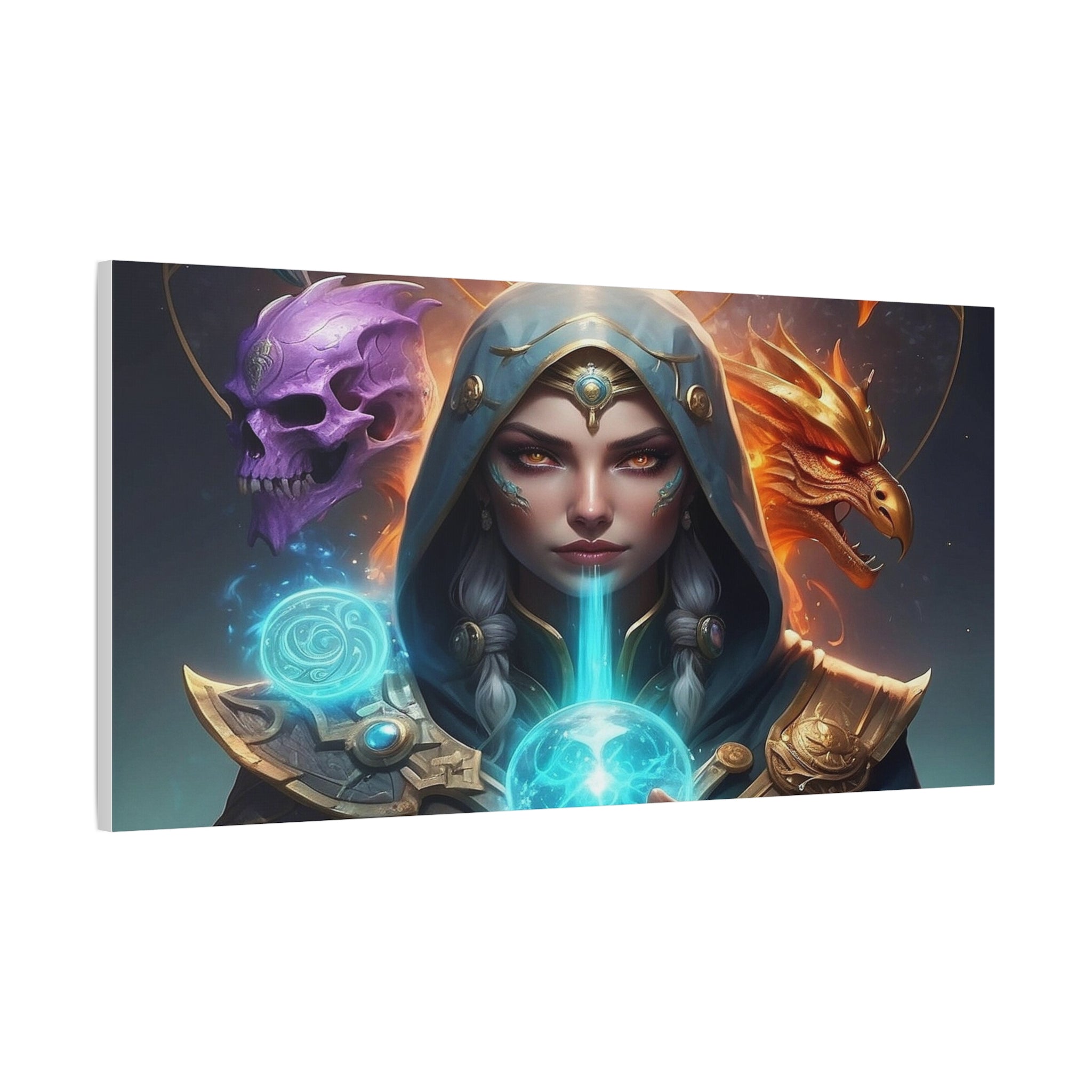 Mystical Sorceress Canvas Artwork - Fantasy Wall Decor