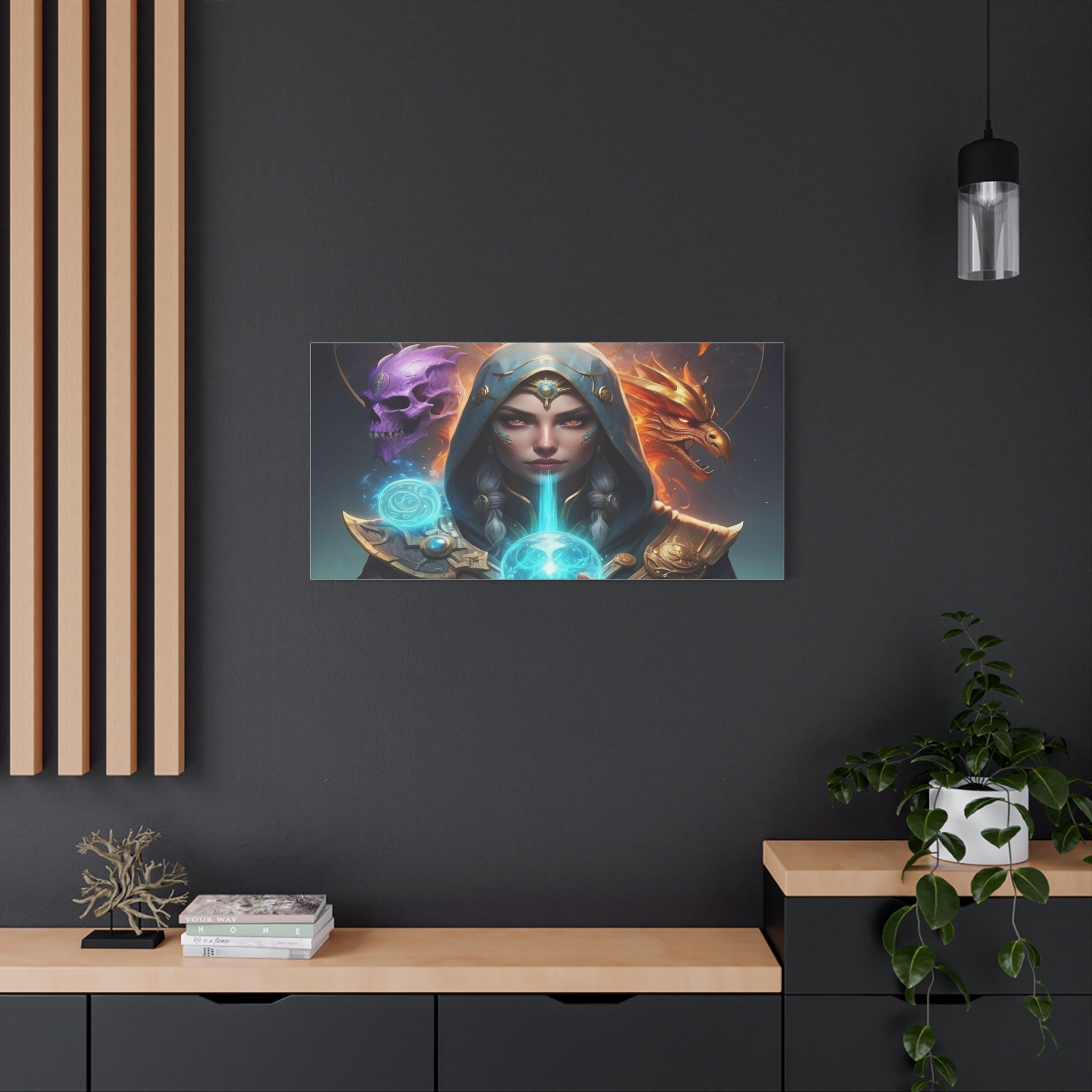 Mystical Sorceress Canvas Artwork - Fantasy Wall Decor