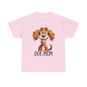 Dog Mom Unisex Heavy Cotton Tee, Pet Lover Shirt, Gift for Dog Lovers, Animal T-Shirt, Cute Dog Graphic Tee