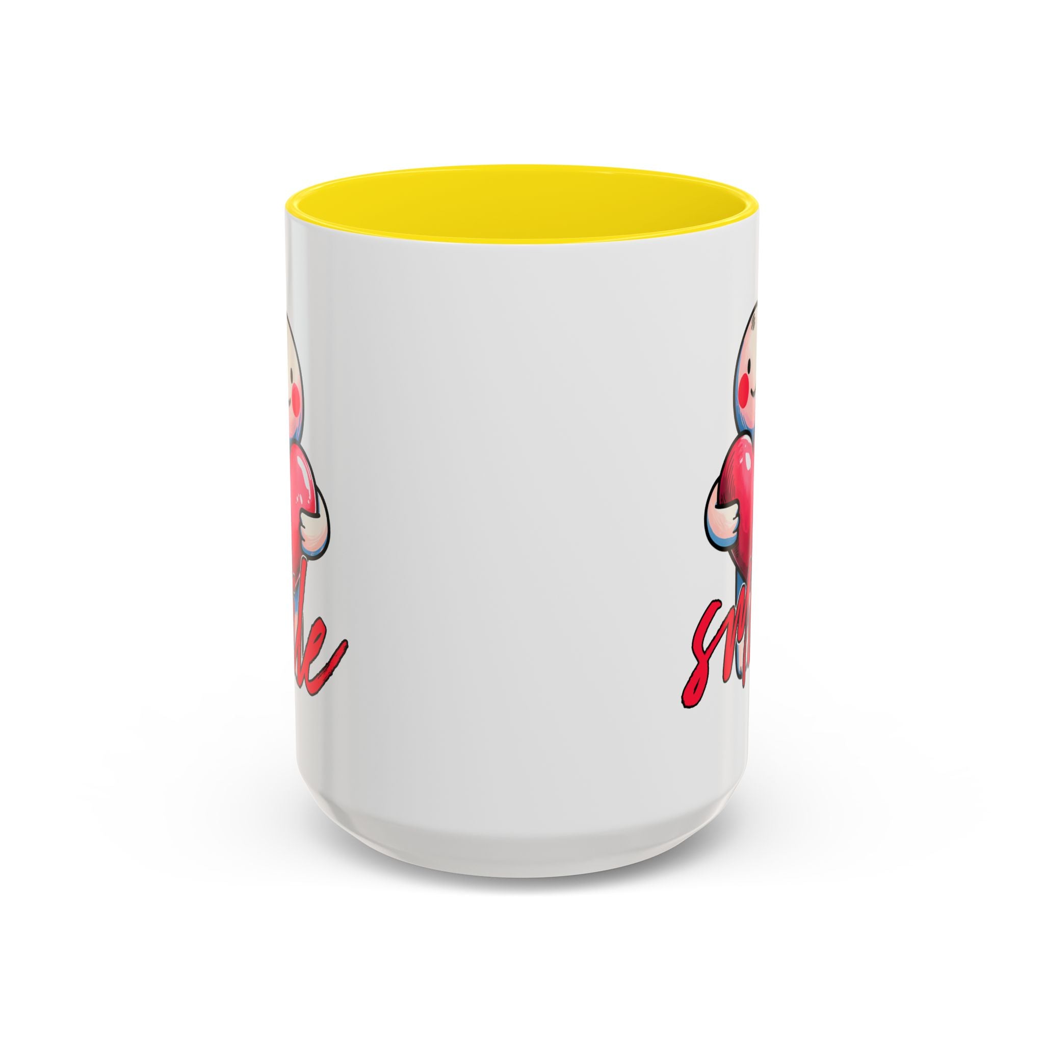 Smiling Heart Accent Coffee Mug - 11oz & 15oz | Cute Gift for Friends & Family