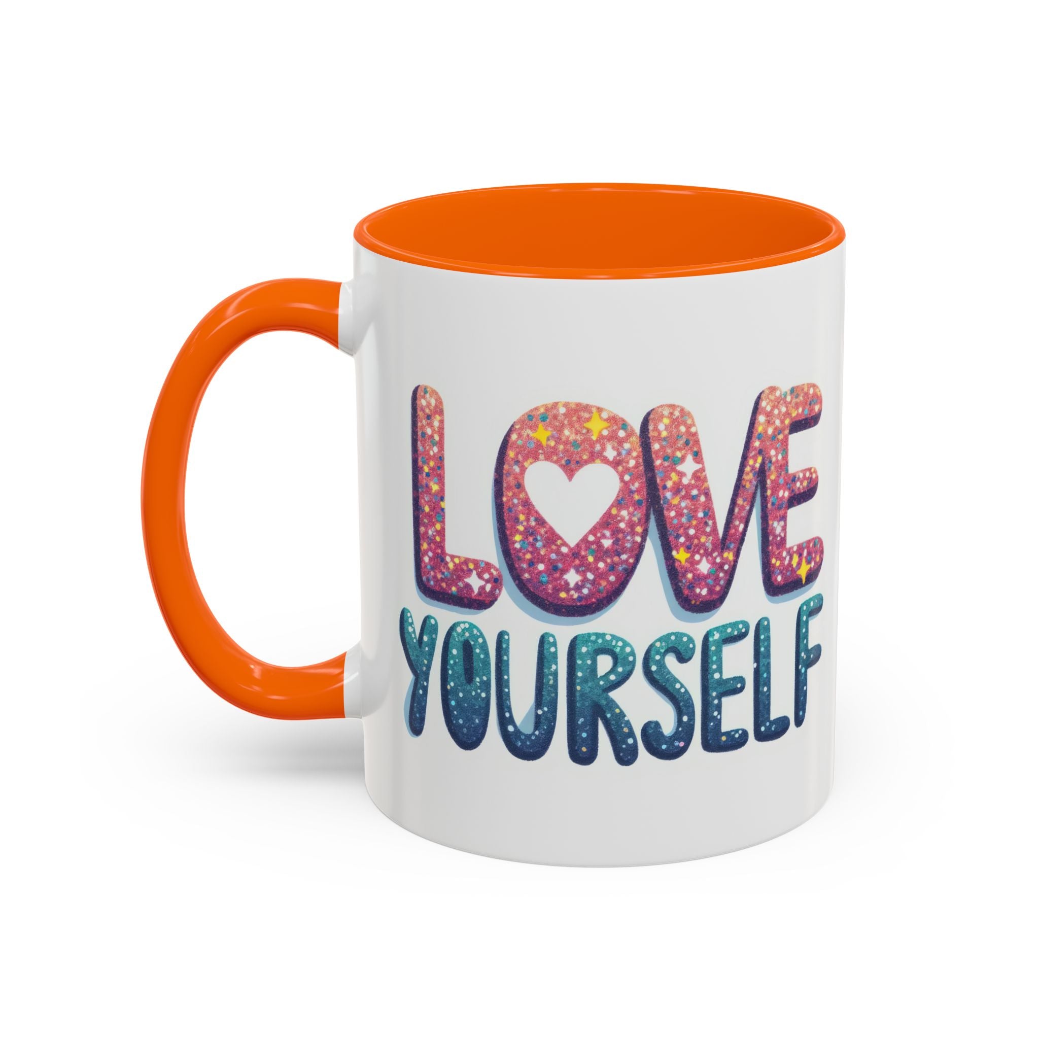 Love Yourself Accent Coffee Mug — Inspirational Self-Love Ceramic Mug (11/15oz)