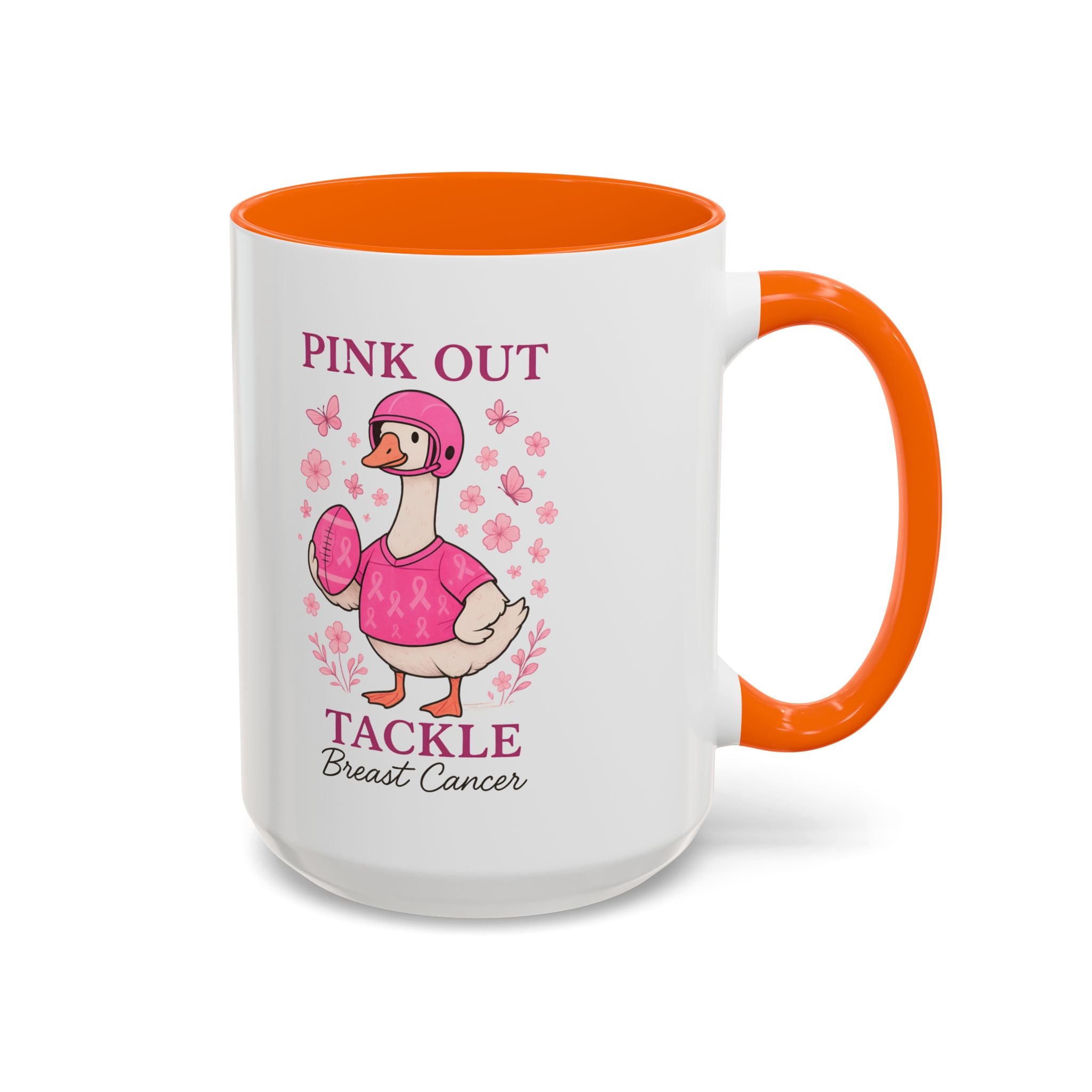 Breast Cancer Awareness Coffee Mug, Pink Out Tackle Duck Design, Supportive Gift for Fighters & Survivors, Cheerful Office Decor, [...]