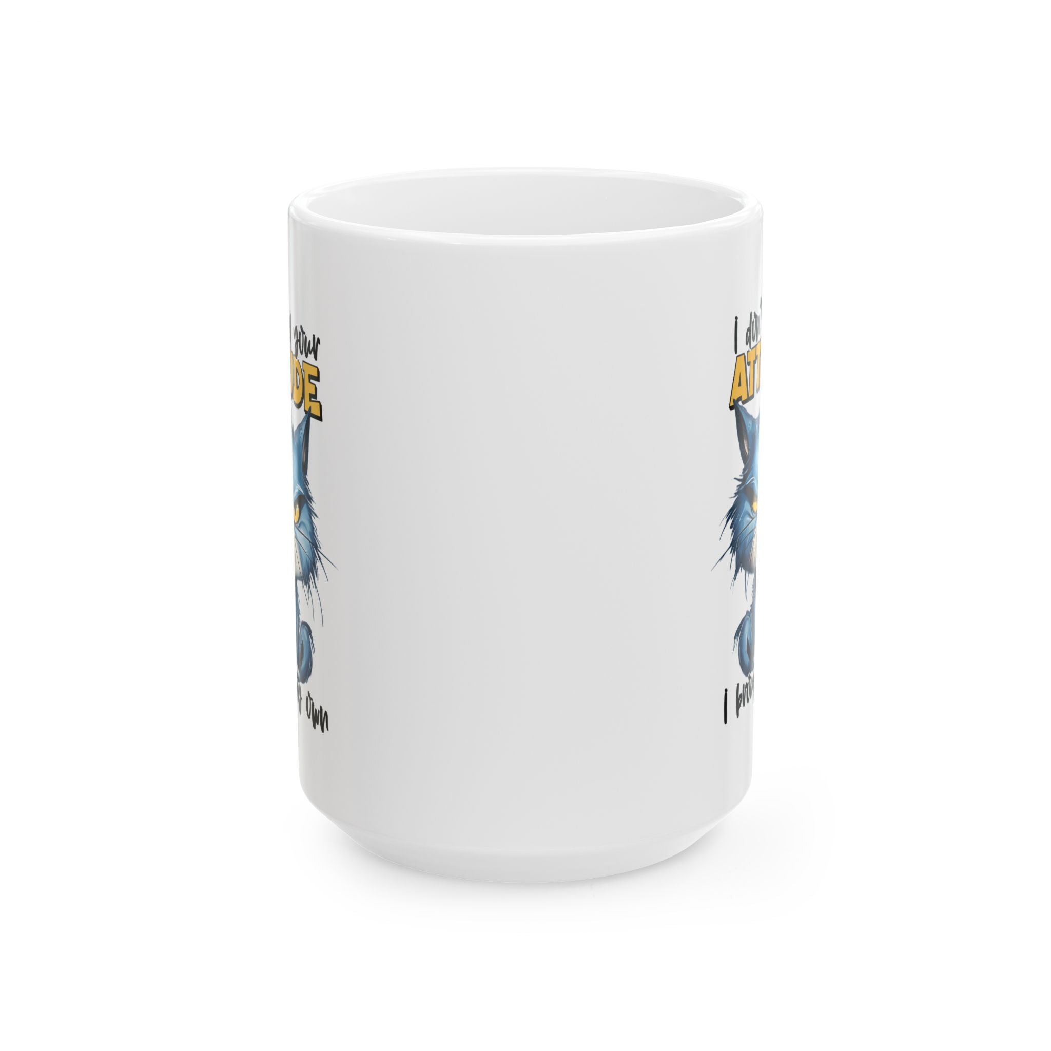 funny cat attitude coffee Mug: "Love Your Attitude"  Coffee Cup, Cat Lover Gift, Pet Owner Mug, Unique  Drinkware, Gift for Pet Lovers