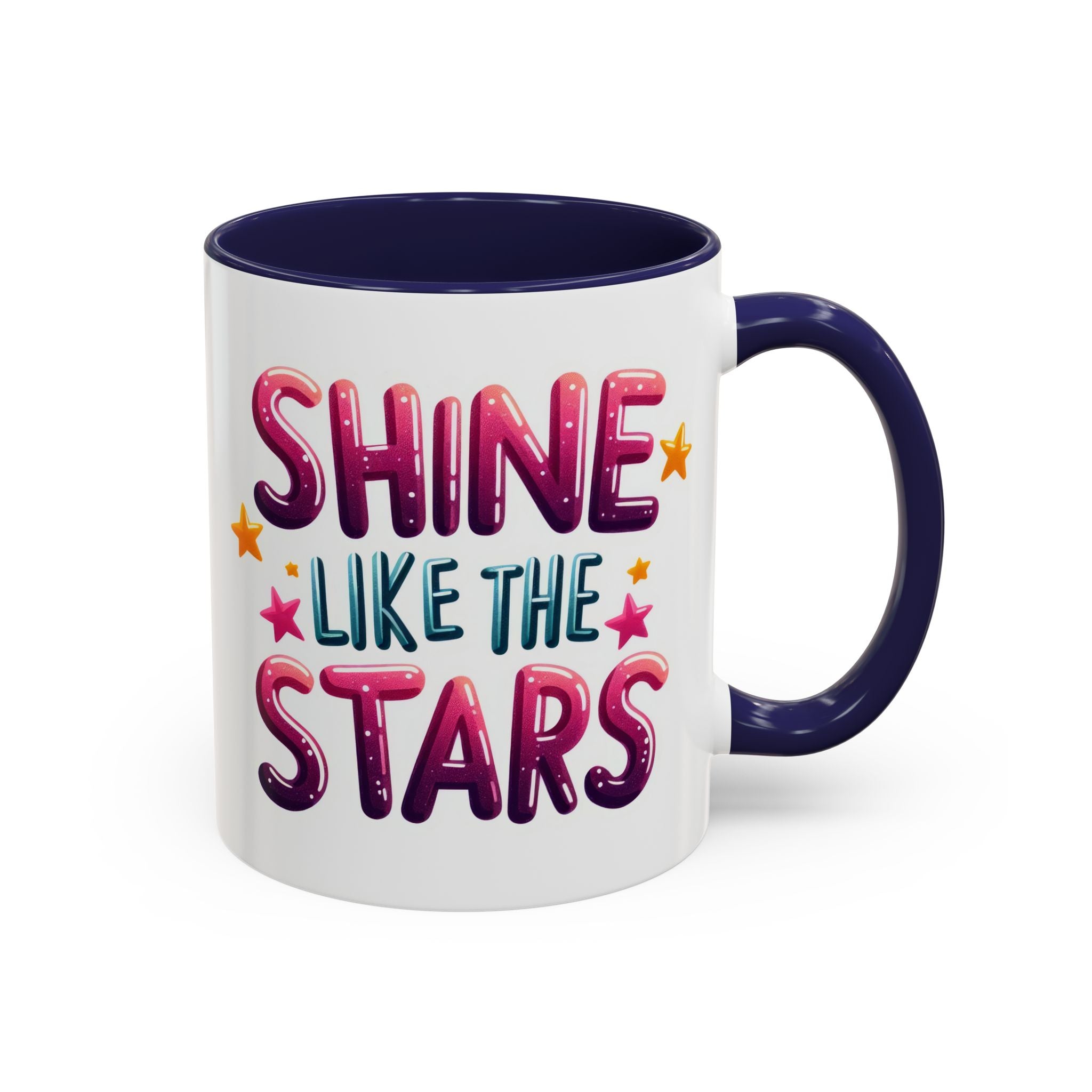 Accent Coffee Mug – "Shine Like the Stars" Inspirational Ceramic Mug
